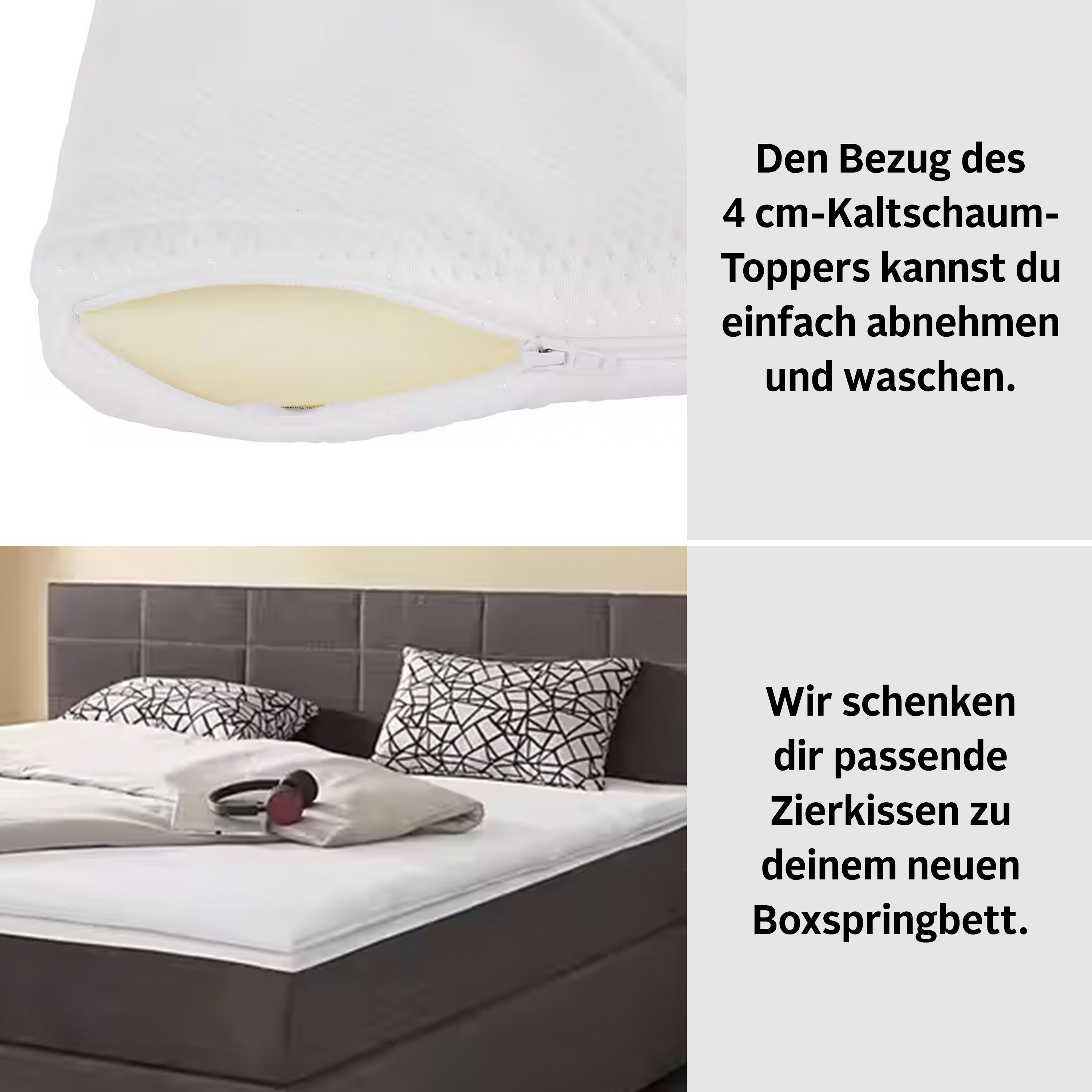 COTTA Boxspringbett Simba erhältlich in verschiedenen Breiten, Farben und Härtegraden, im Bezugsstoff: Karo