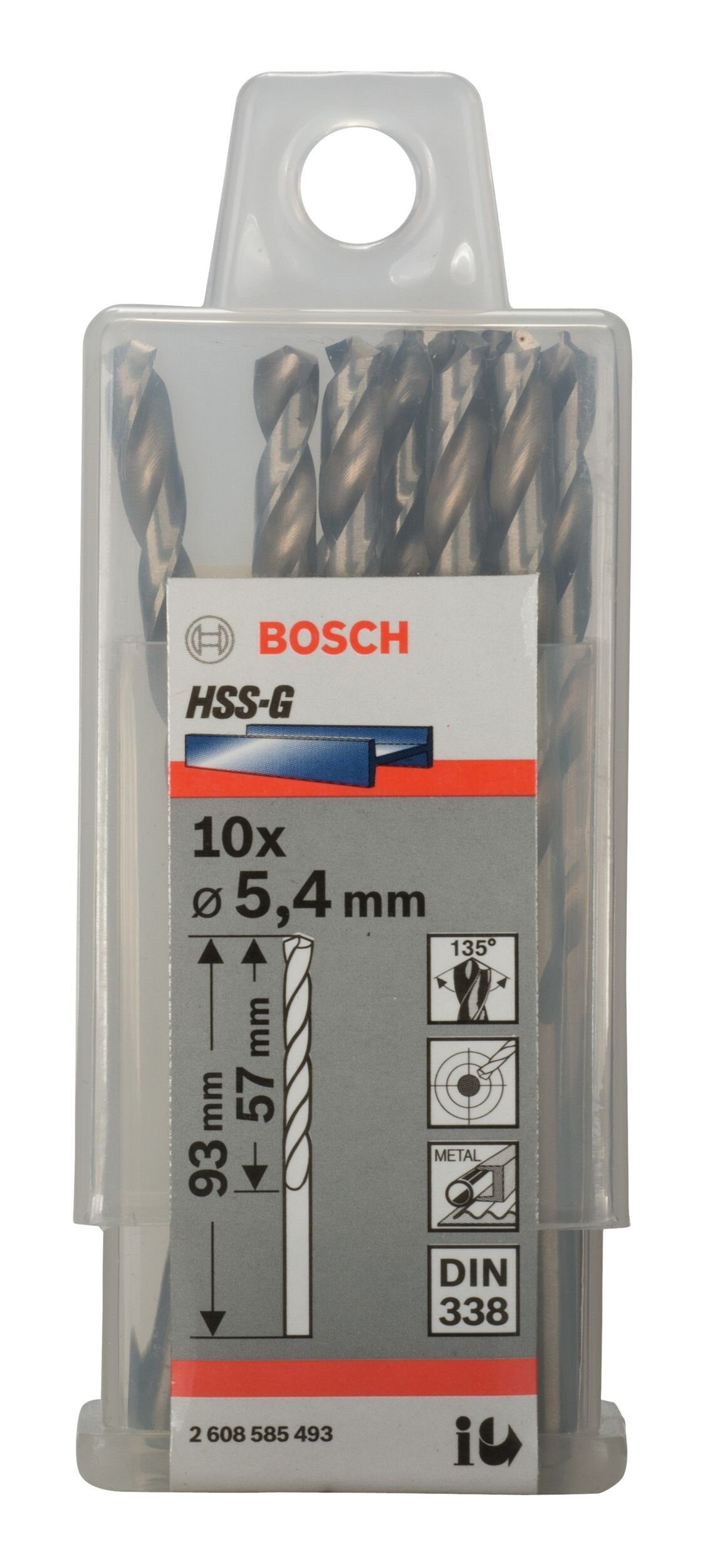 57 - - x HSS-G (10 Metallbohrer, (DIN x Stück), 10er-Pack mm BOSCH 338) 93 5,4