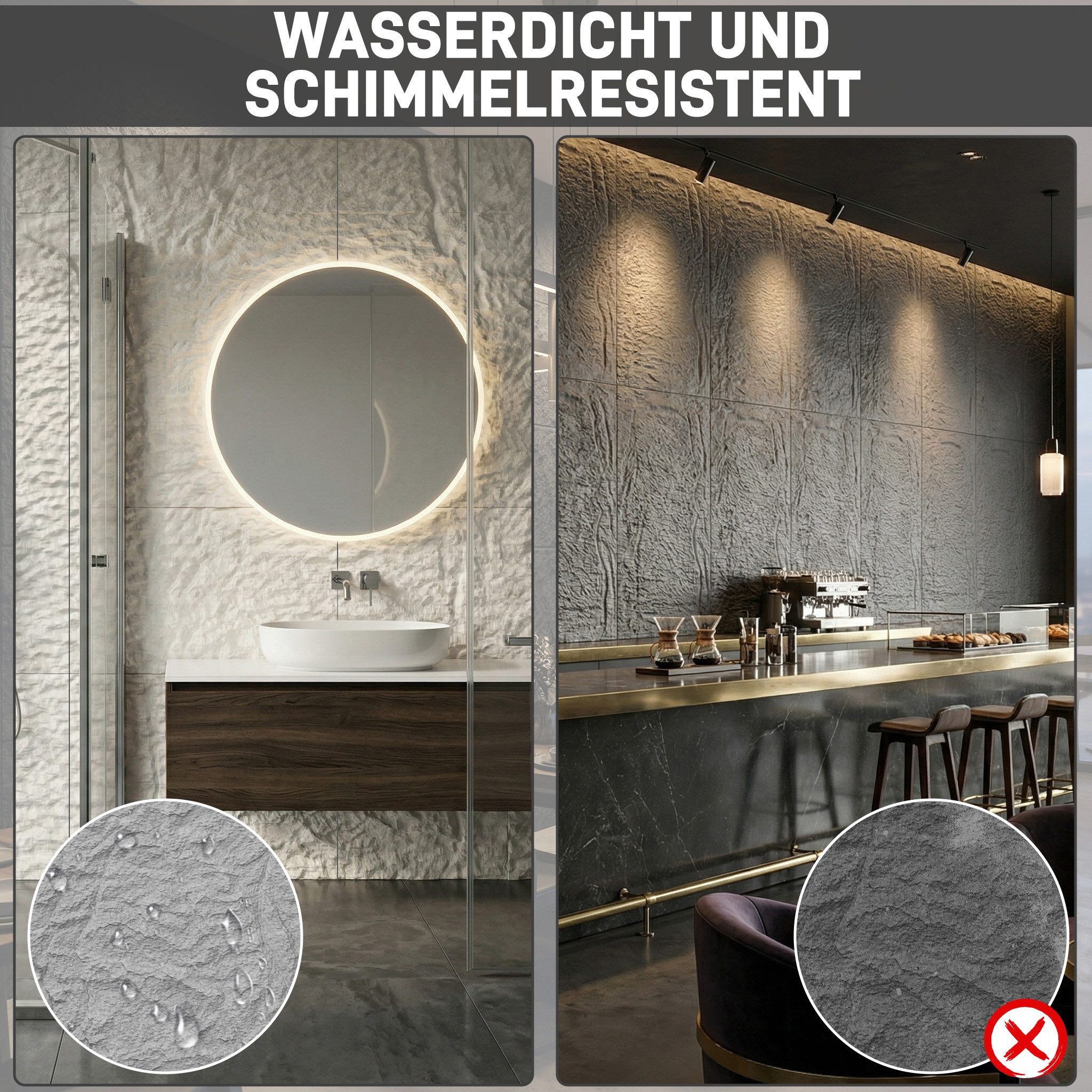 FIVMEN 3D Wandpaneel 120x60 cm Steinoptik Polystyrol Wandverkleidung 5cm dick, (6-tlg) Leichte Deckenpaneele & Wandplatten, für Wohnzimmer Küche – Bild 4 von 5
