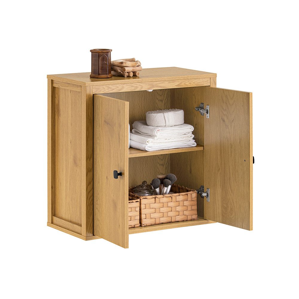 SoBuy Hängeschrank Badschrank Medizinschrank Wandschrank Dunkelnatur BZR168 günstig online kaufen