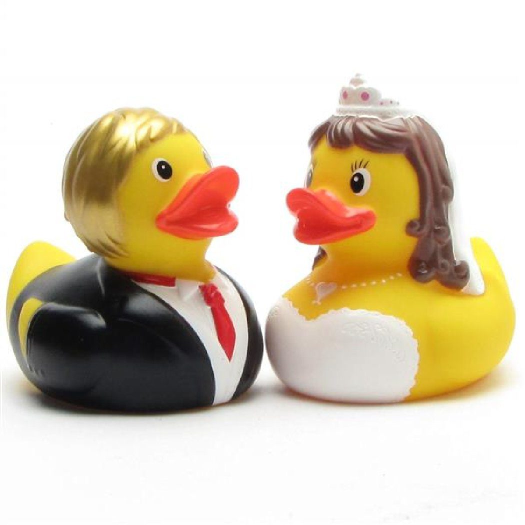 Duckshop Badespielzeug Badeente - Brautpaar 2er Set - Quietscheente