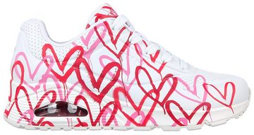 Skechers UNO-SPREAD THE LOVE Wedgesneaker mit auffälligem Graffiti-Print, Freizeitschuh, Halbschuh, Schnürschuh