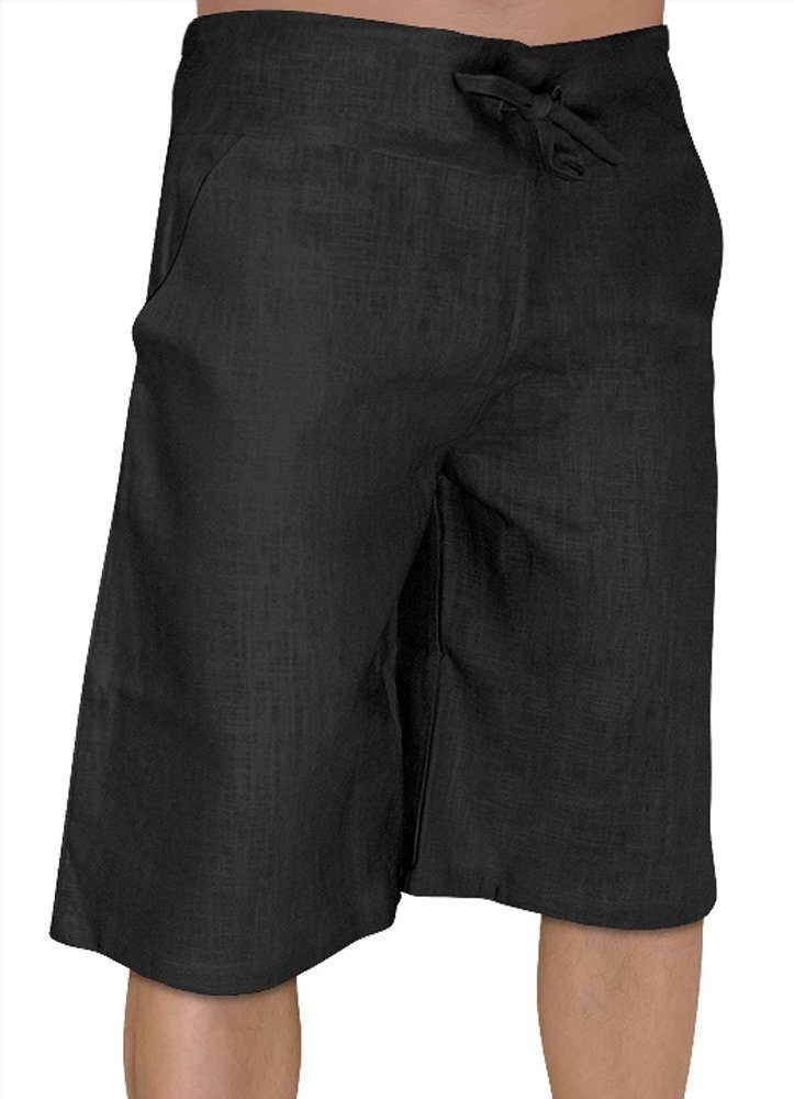 SCHAZAD Leinenhose Bermuda schwarz Leinenhose