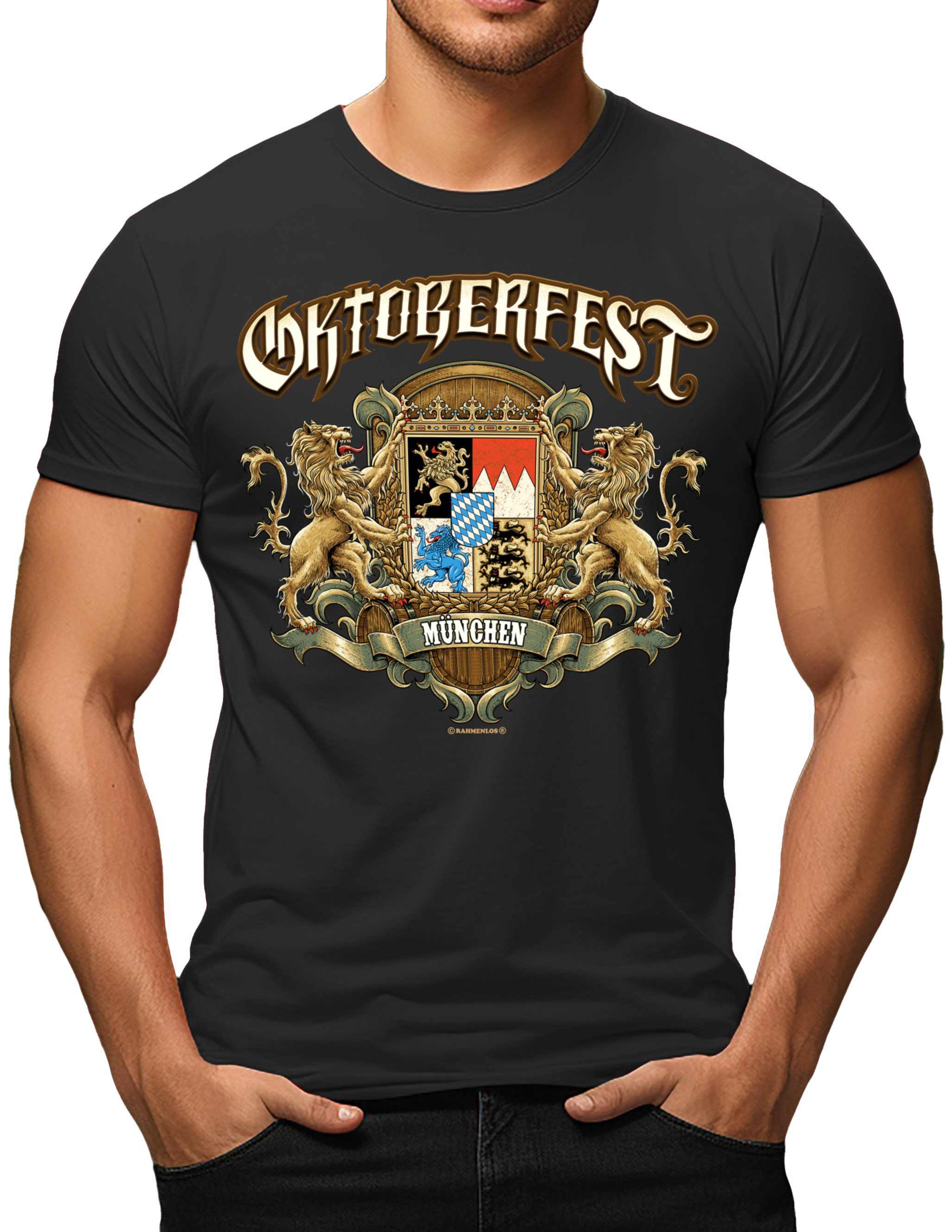 RAHMENLOS® Trachtenshirt Oktoberfest München - offiziell lizenziert durch die LHS Lizensiert