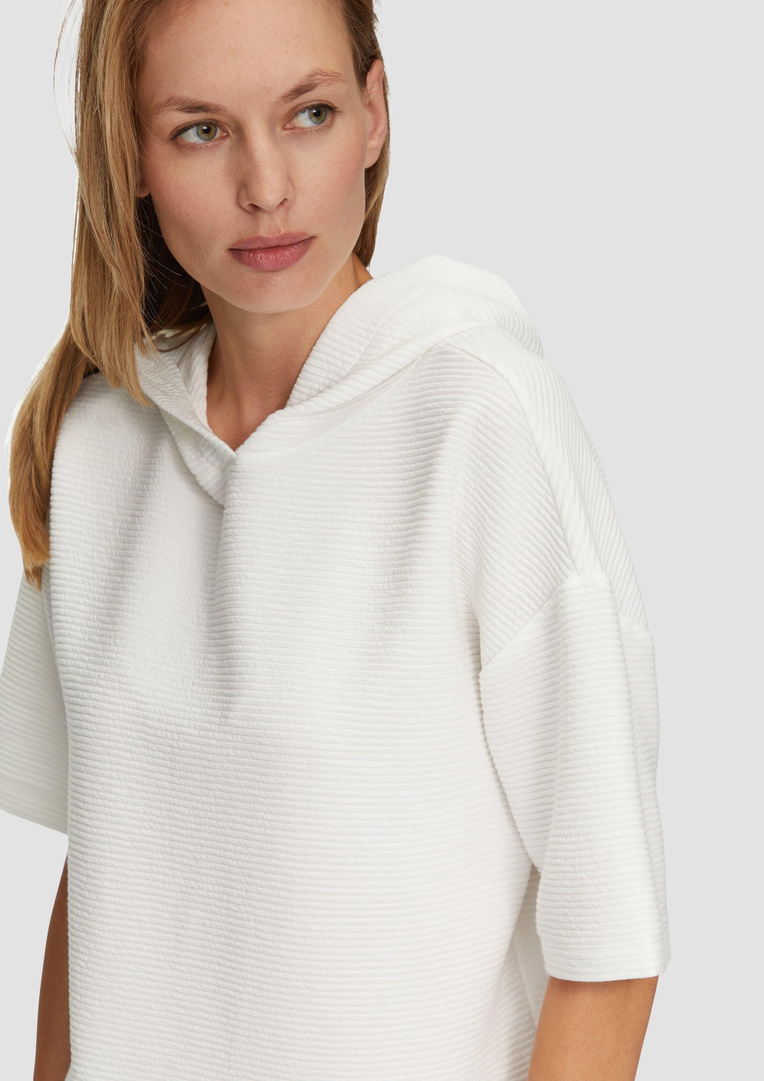 s.Oliver Kurzarmshirt Kurzarm-Sweatshirt mit Strukturmuster günstig online kaufen