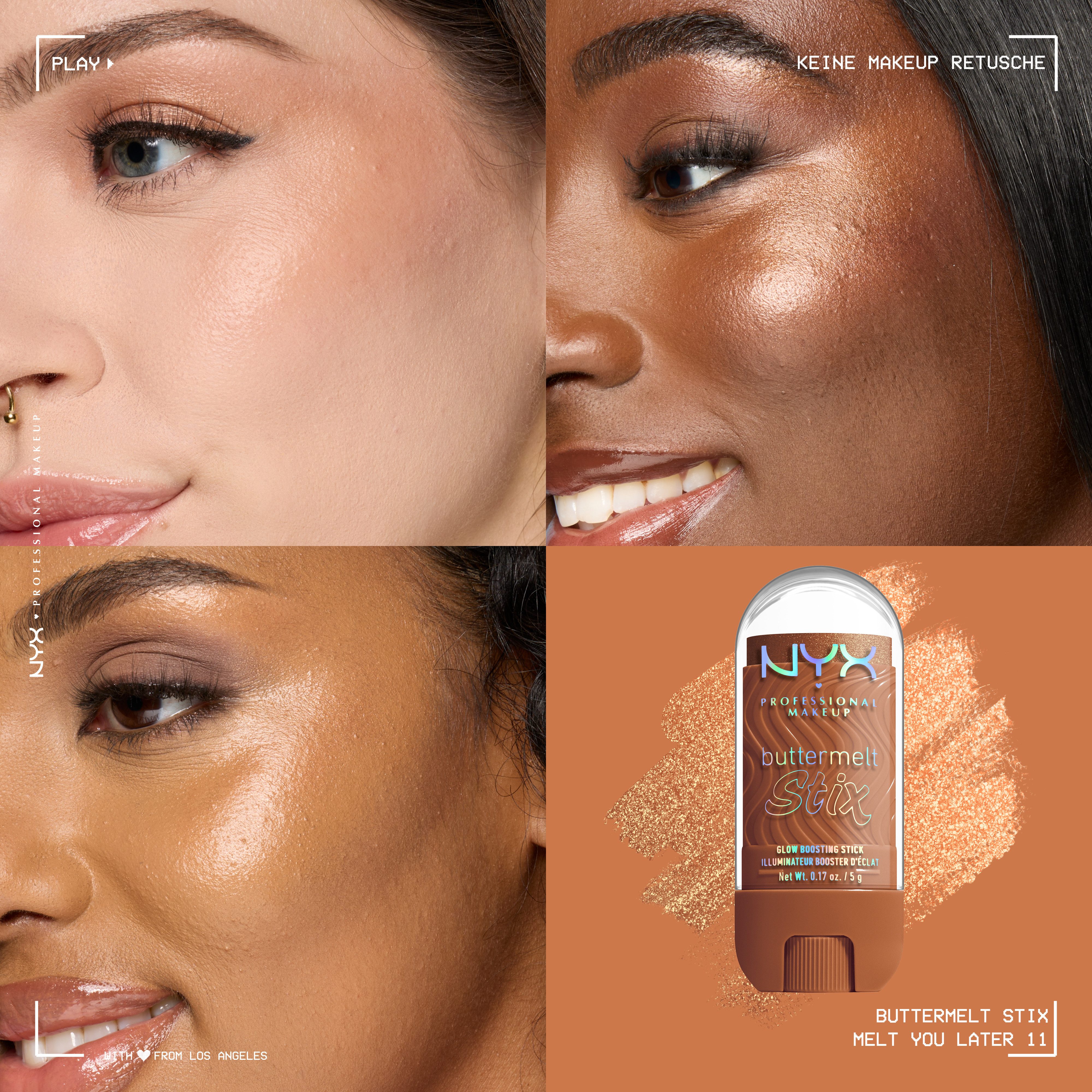 NYX PROFESSIONAL MAKEUP Highlighter BUTTERMELT STIX GLOW BOOSTING HIGHLIGHTER STICK, mit Cupuaçu- und Kokosnussbutter, für einen ultimativen Glow