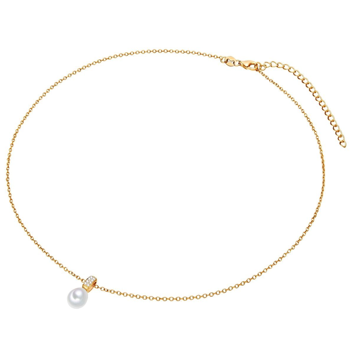 Valero Pearls Silberkette gelbgold, mit Süßwasser-Zuchtperlen günstig online kaufen