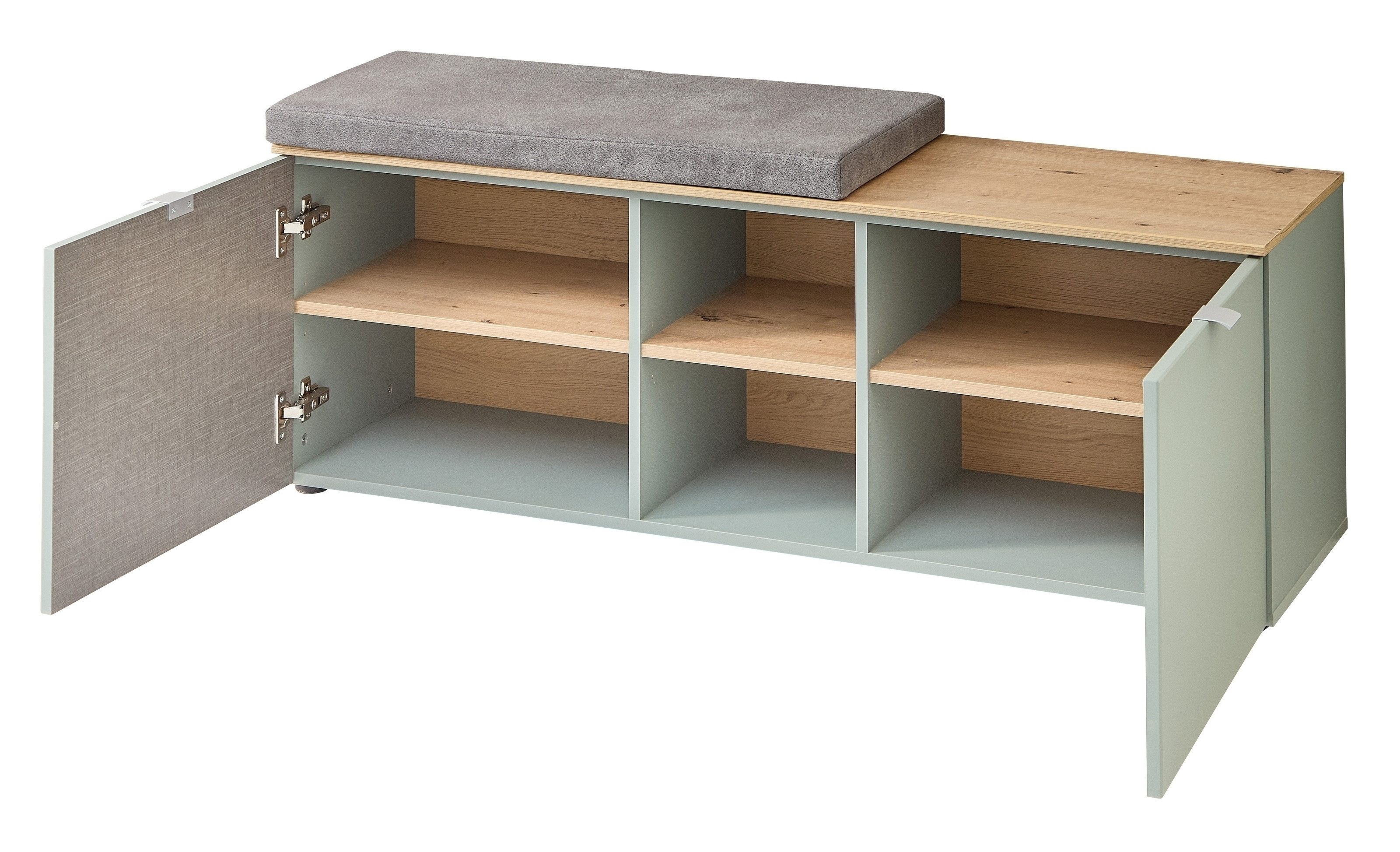Innostyle Schuhbank in Schilfgrün matt, MDF, Spannplatte - 128x50x38cm (BxHxT)