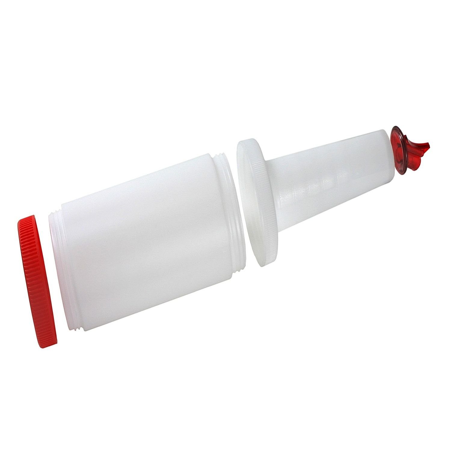 WAS Trinkflasche Bottle-Pour-Master Flasche 1 Liter, farben grün. rot. orange. gelb. braun:rot