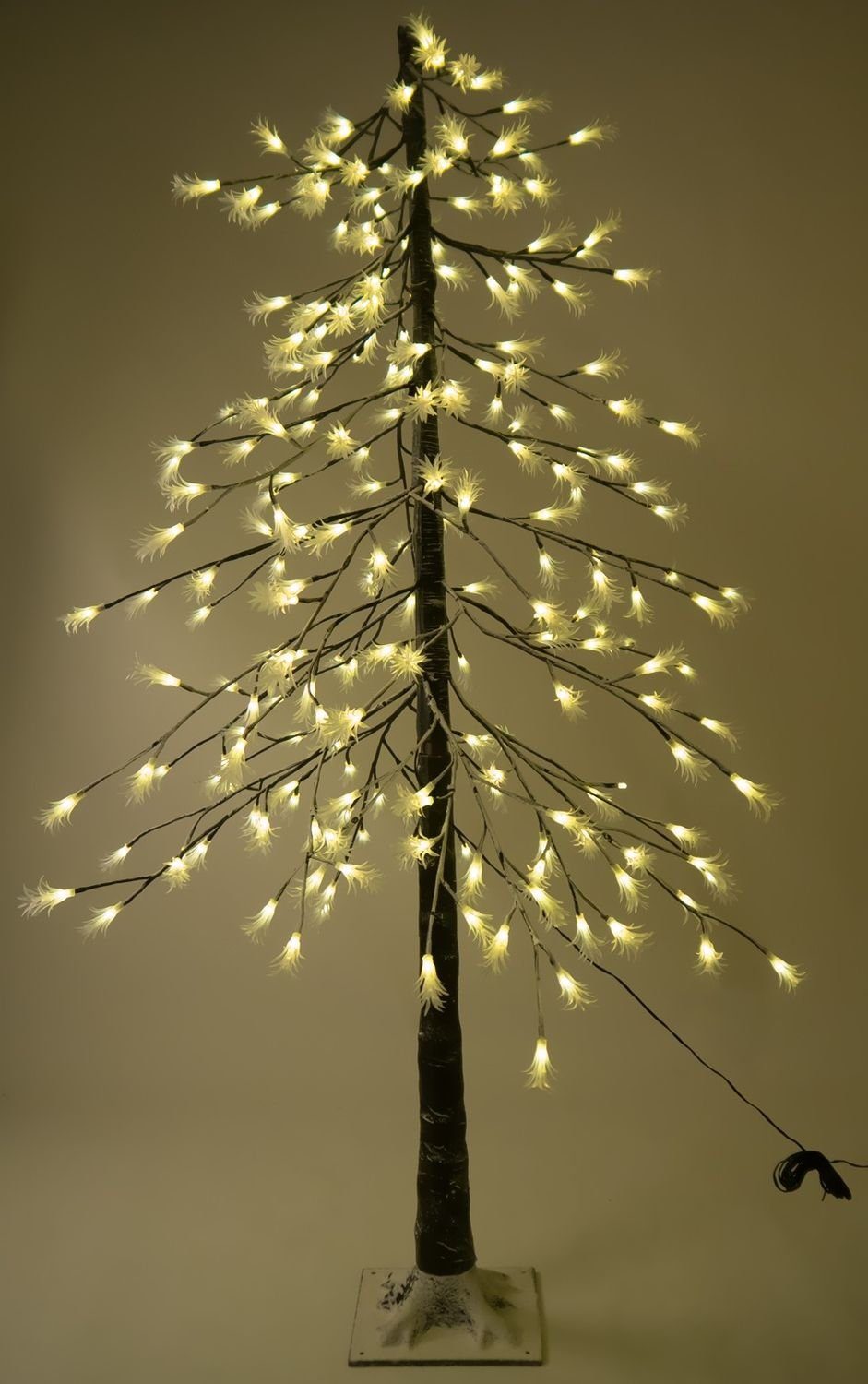 BURI Dekobaum LED Baum Zeder 1,5 m beschneit Lichterbaum Weihnachtsdeko