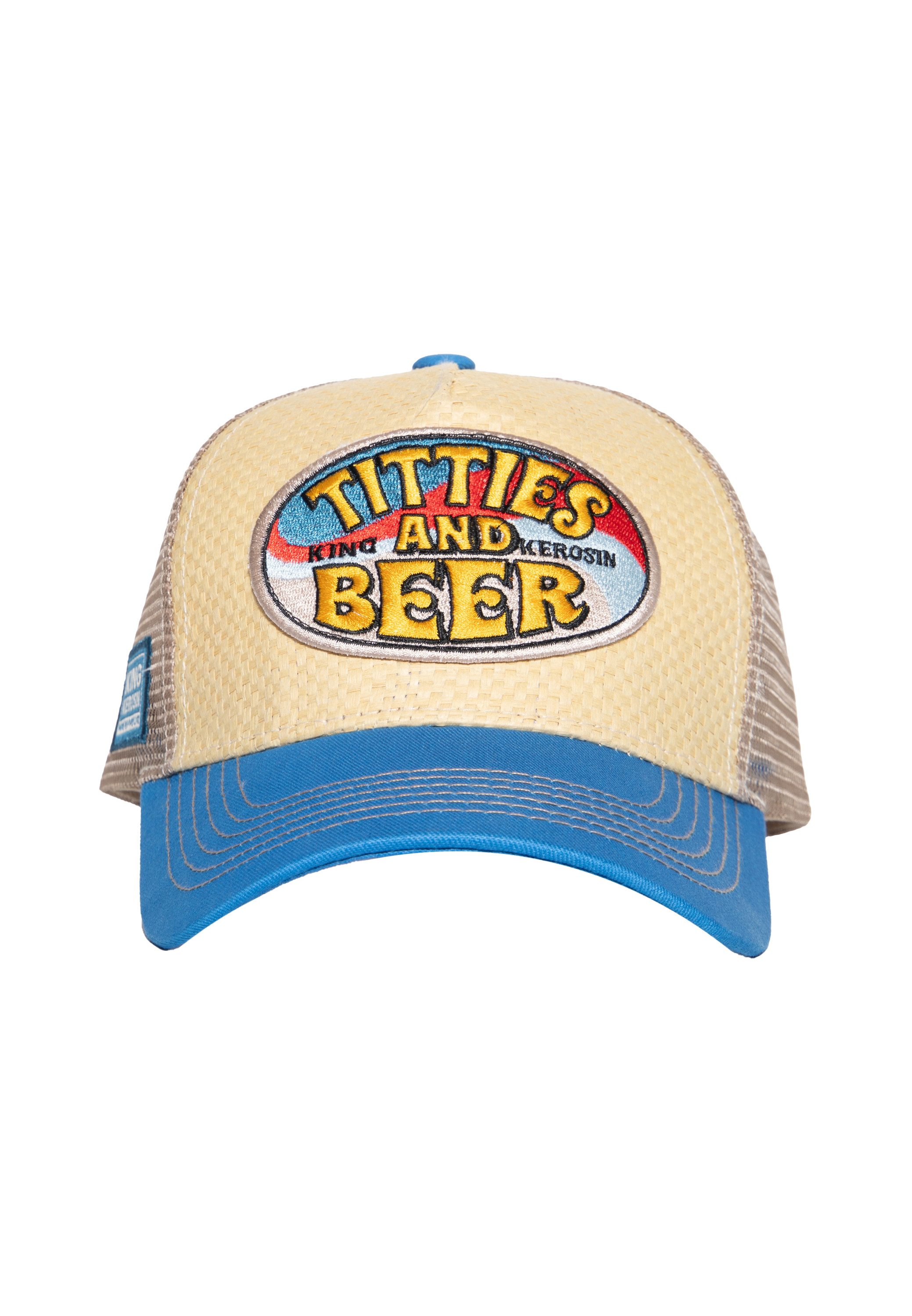 KingKerosin Trucker Cap Titties & Beer (1-St) Strohgeflecht-Look