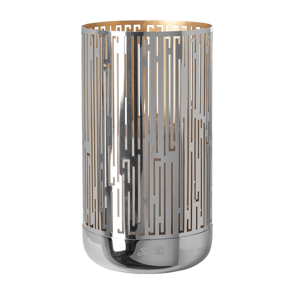 Fink Windlicht Fink Windlicht BRIANO DH 13x24 cm silber Teelichthalter Windlichtglas