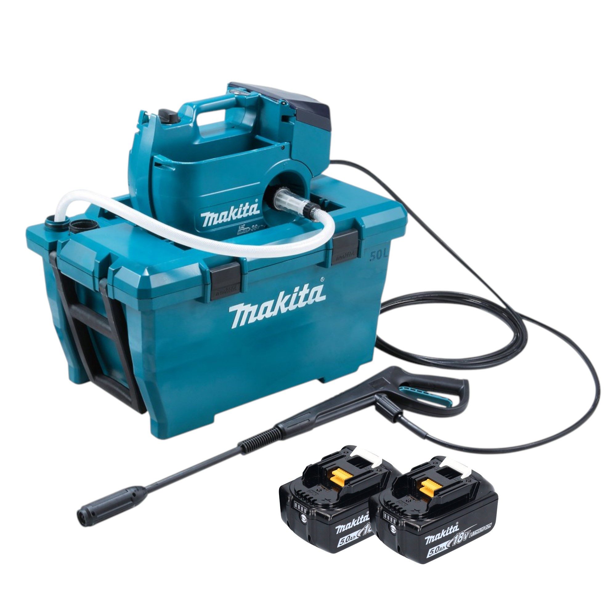 Makita Hochdruckreiniger DHW 080 T2K Akku Hochdruckreiniger 36 V (2x 18 V) 80 bar 380 l/h