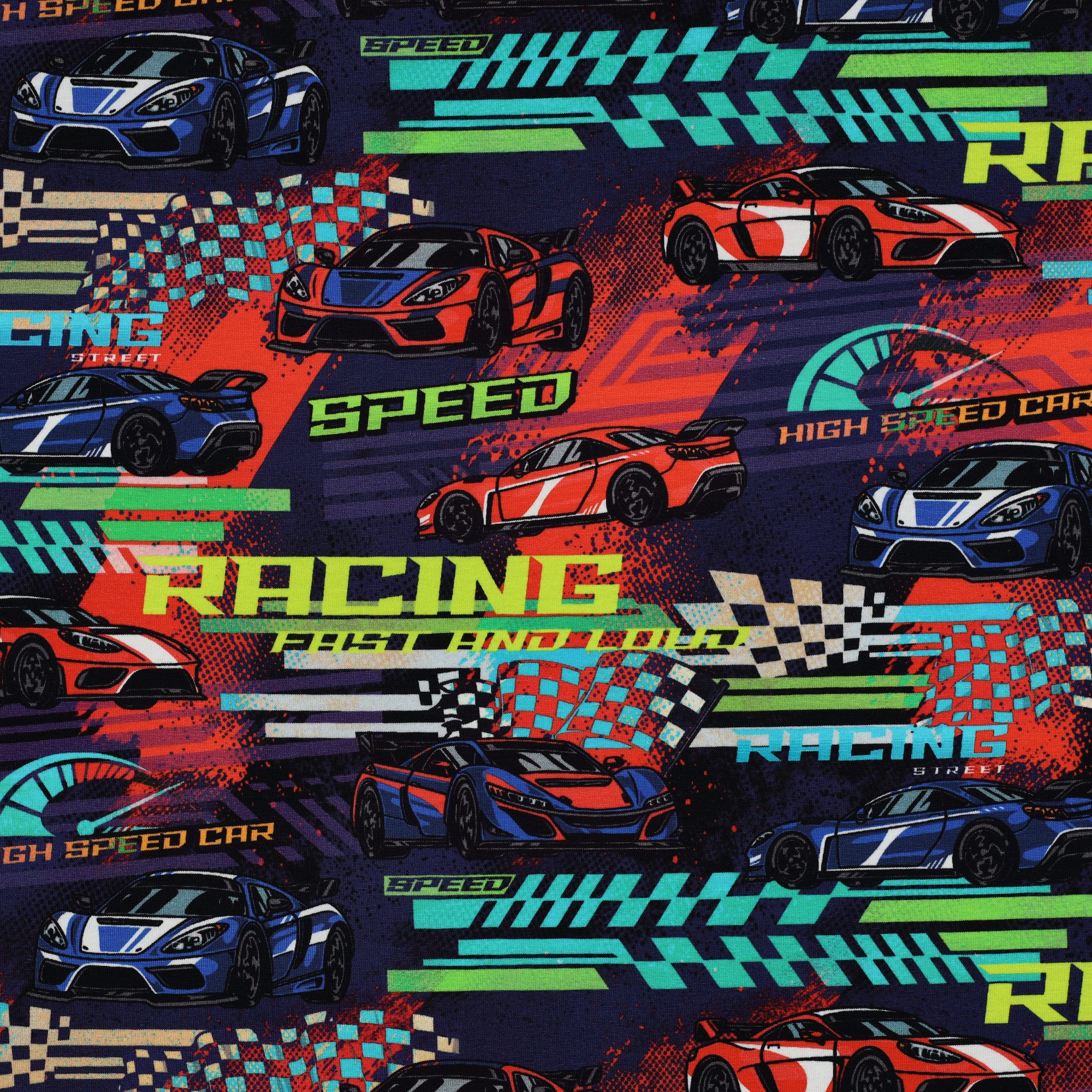 MAGAM-Stoffe Stoff "Speed", Kinder Jersey Stoff OEKO-TEX Meterware ab 50cm