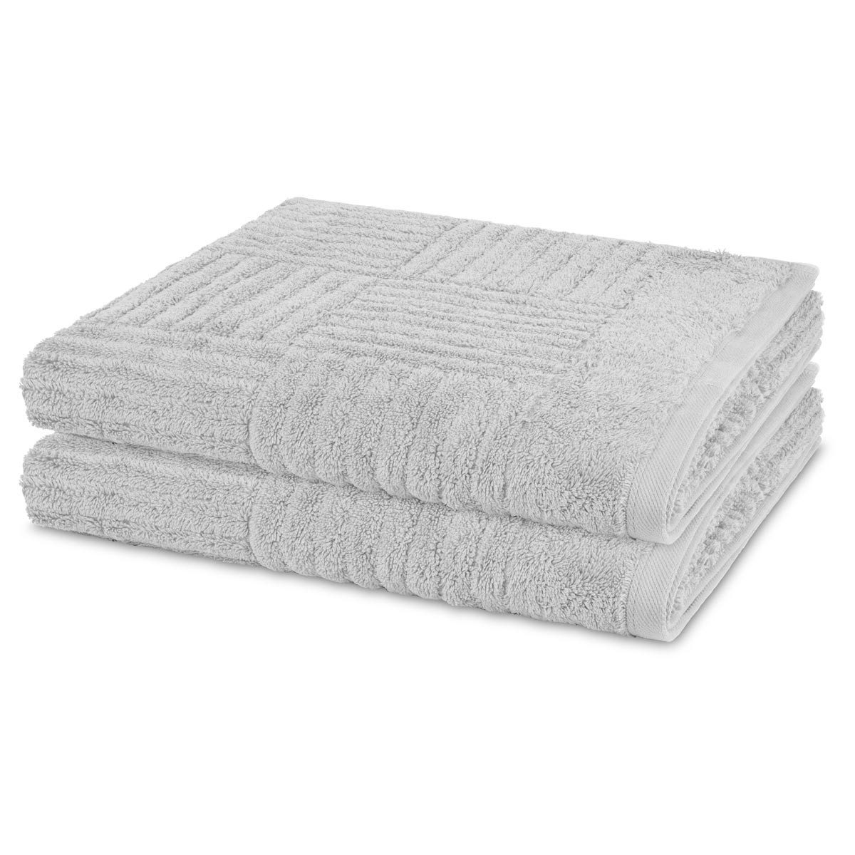 ROSS Handtuch Set Carre, Walkfrottee (Spar-Set, 2-St), 2 X Duschtuch im Set - Baumwolle - Saugstark
