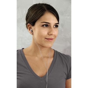 Thomson In Ear Kopfhörer mit Kabel und Geräuschunterdrückung, Mikrofon, Grau In-Ear-Kopfhörer (Geräuschisolierung, Headset, Telefonfunktion, Rufannahmetaste)