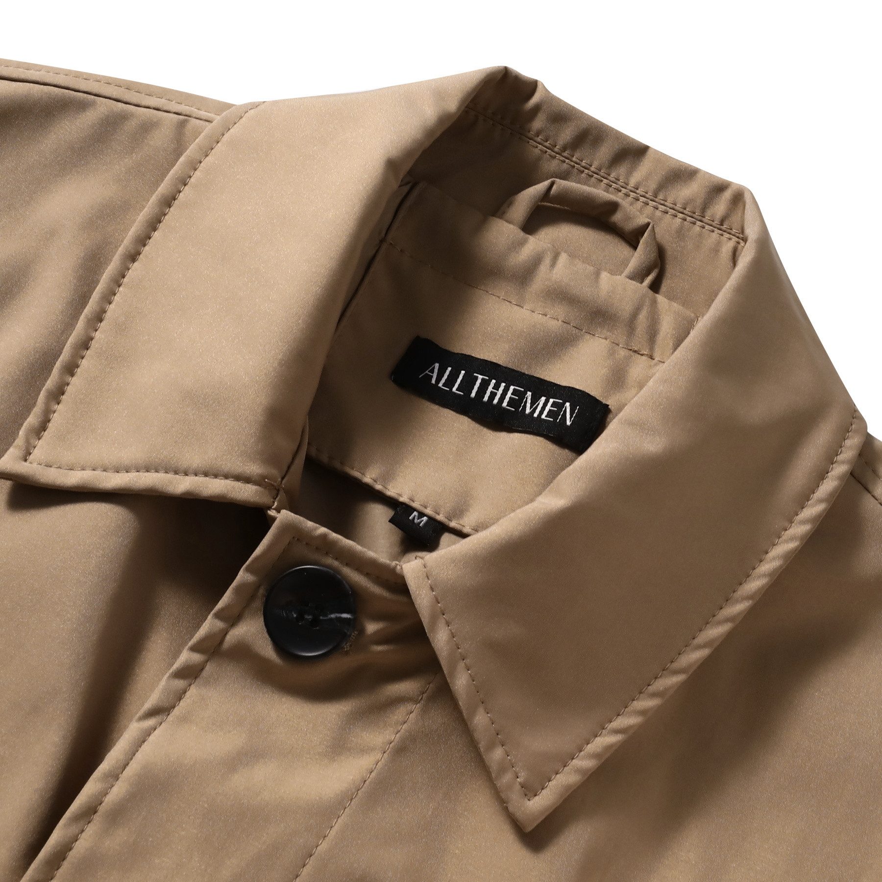 Allthemen Trenchcoat Herren Einreihiger Freizeit Trenchcoat mit Reverskragen Regular Fit