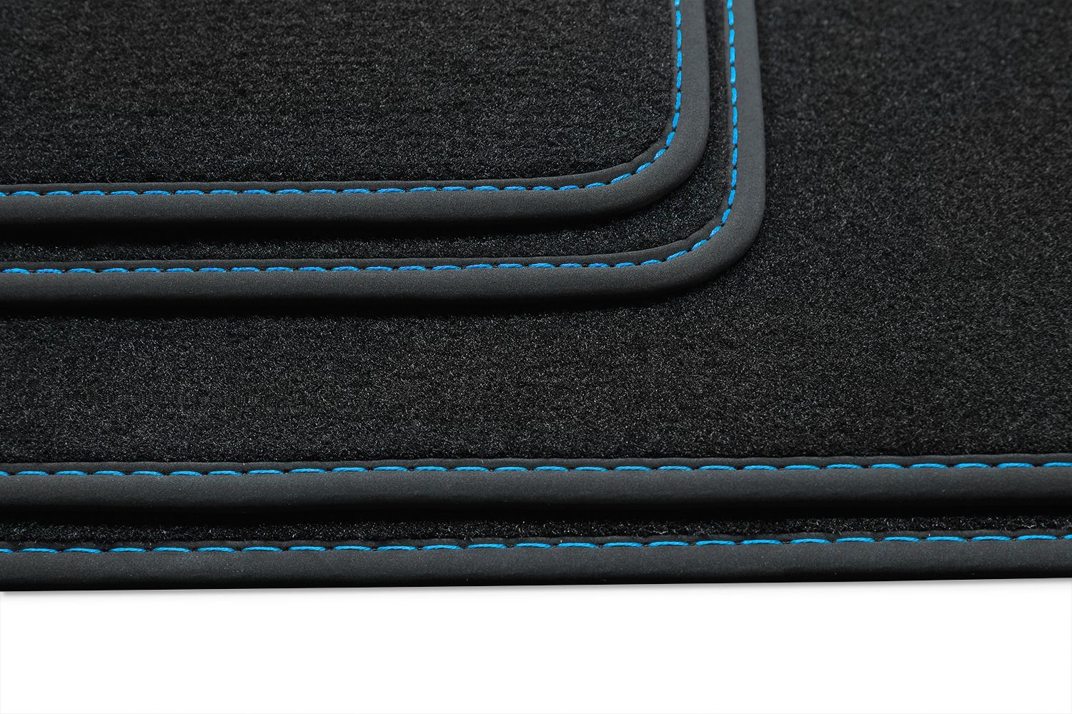 teileplus24 Auto-Fußmatten 2015-2020 Tucson mit Blau Set 2 Velours Fußmatten kompatibel BGF563 Hyundai