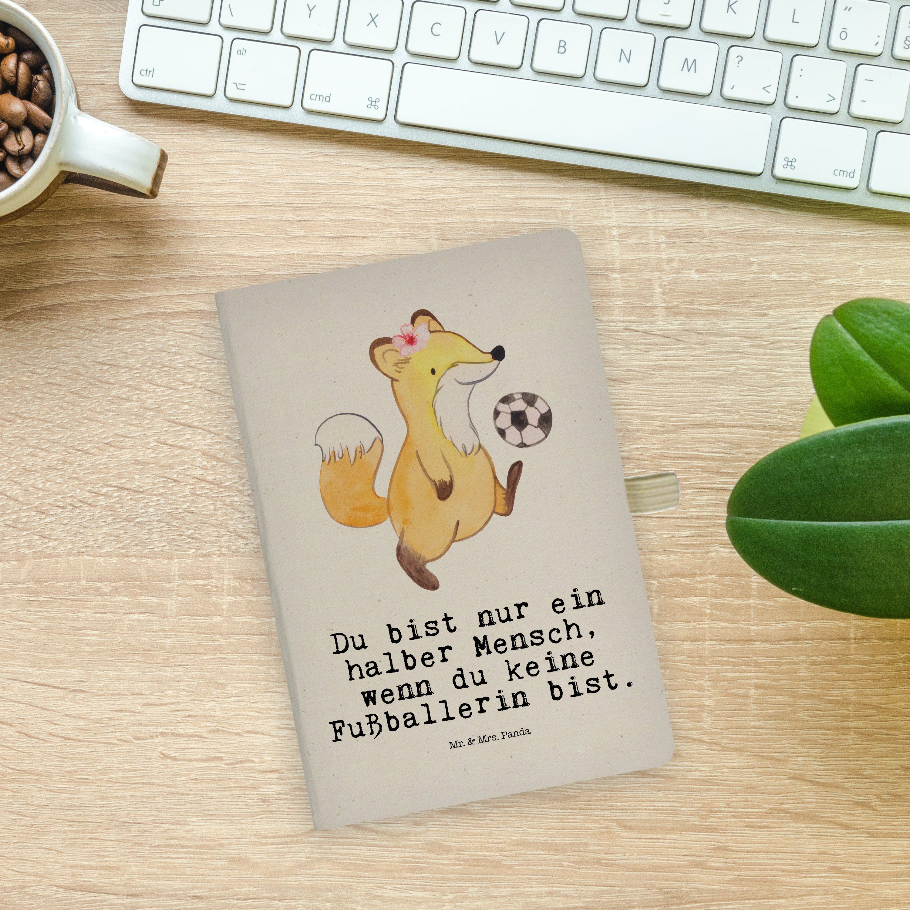 Mr. & Mrs. Panda & - Herz Mr. Fußballerin Mrs. Transparent Notizbuch Fußballspi Panda - Adressbuch, mit Geschenk