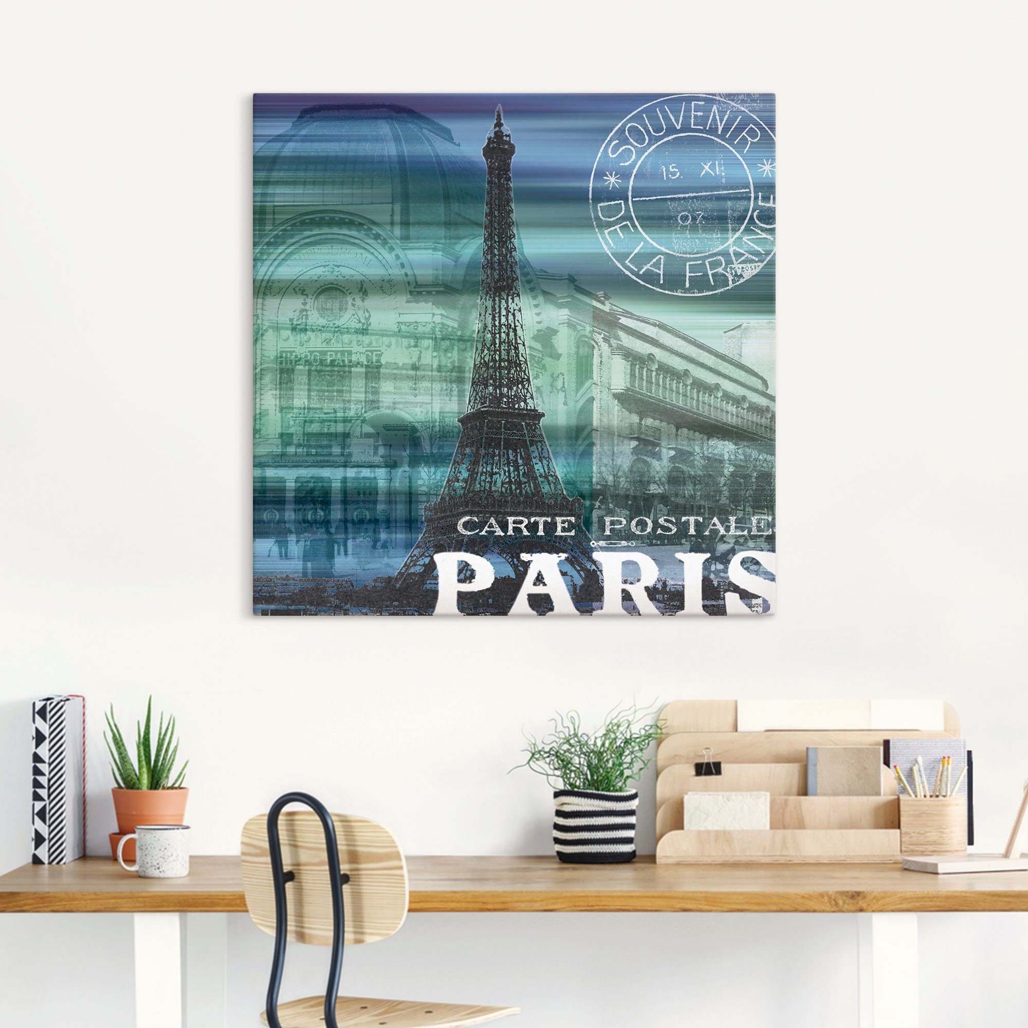 Artland Wandbild Paris Größen Leinwandbild, Poster Alubild, Collage, in Gebäude (1 St), versch. oder Wandaufkleber als