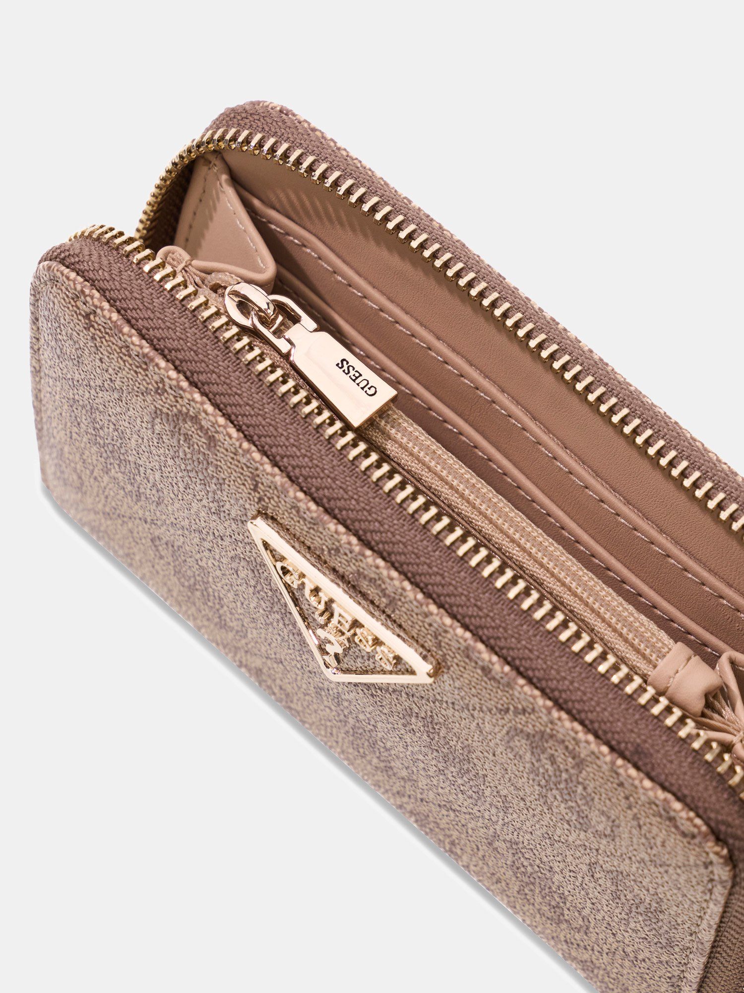 Guess Geldbörse LAUREL II SLG MED ZIP AROUND, Damen Geldbeutel, Portemonnaie, Money Pocket mit Dreieckslogo – Bild 4 von 5