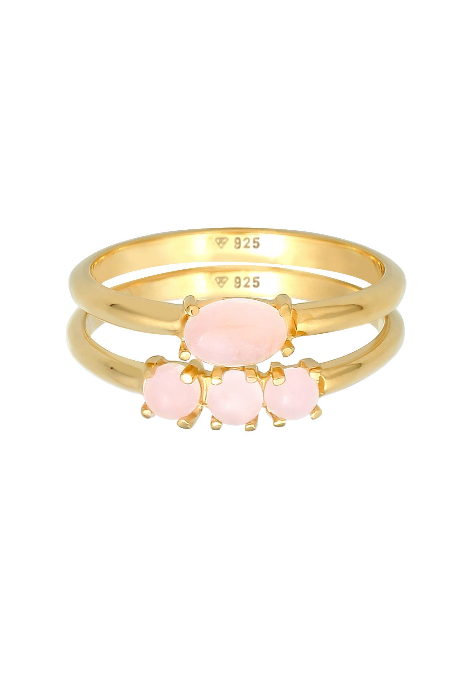 Elli Solitärring Quarz Rosa Stapelringe 2er günstig online kaufen