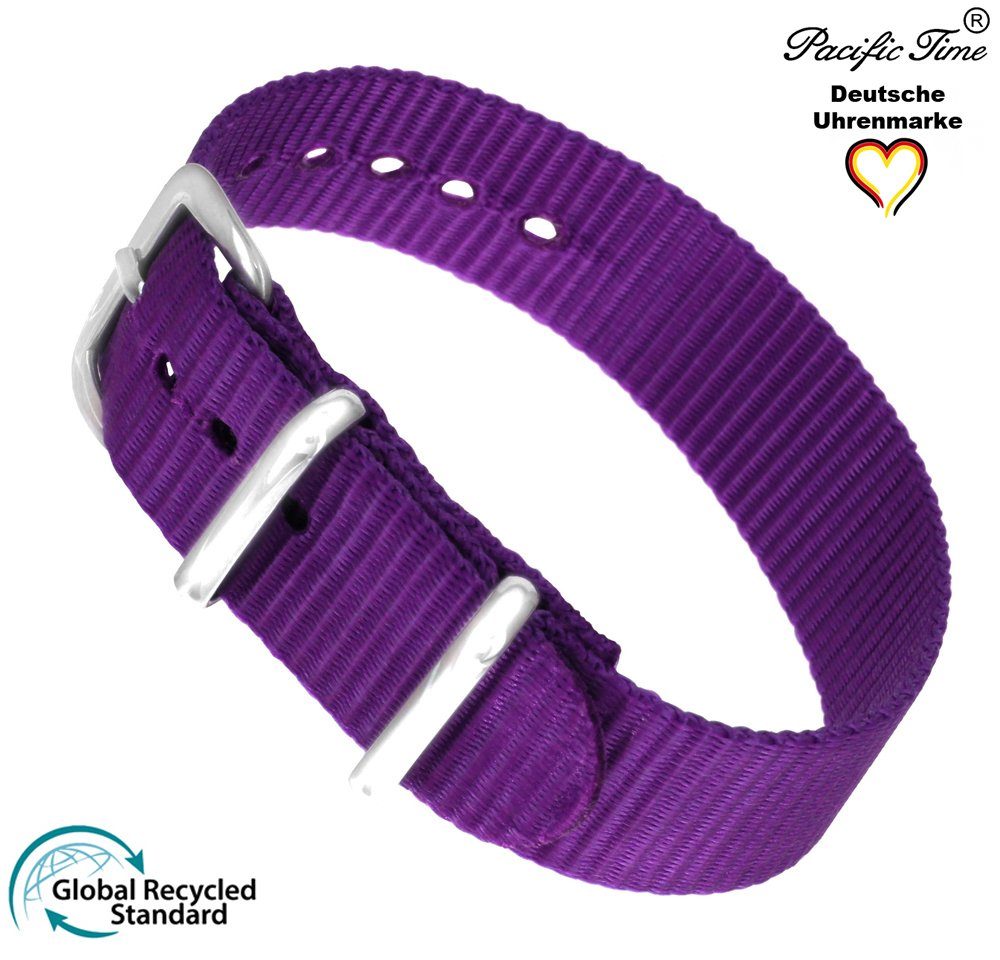 und Design Kinder violett Mix Match Lernuhr Gratis Wechselarmband, Armbanduhr nachhaltiges Time Versand Pacific - Quarzuhr