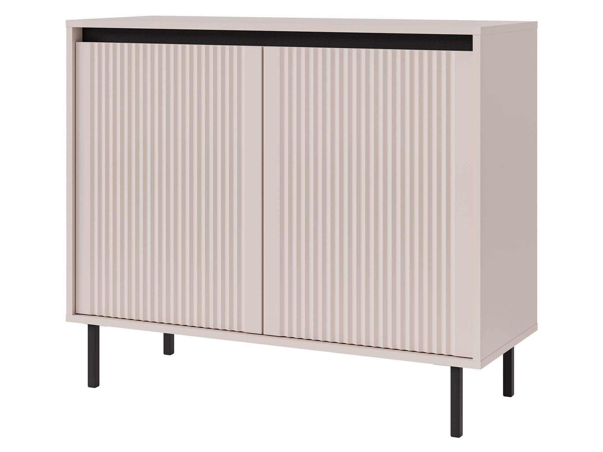 Beautysofa Kommode OXFORD mit 2 Türen, geriffelten Fronten (Modernes Design, Viel Stauraum hinter zwei Türen), Metallfüßen