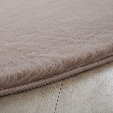 Teppich Unicolor - Einfarbig, SIMPEX24, Rund, Höhe: 20 mm, Runder Teppich Wohnzimmer Einfarbig Shaggy Flauschiger Felloptik