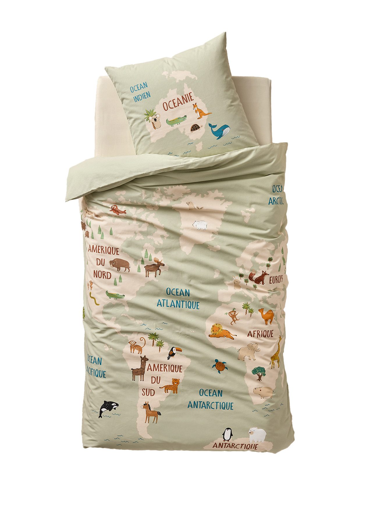 vertbaudet Bettbezug Bettwäsche-Set Kinder WELTREISE – Bild 4 von 5