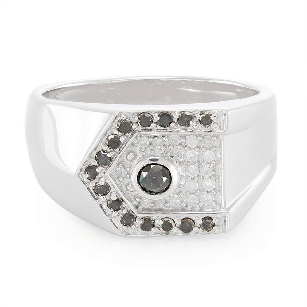 Cavill Diamantring Cavill Ring aus 925 Sterling Silber mit 0,5 ct schwarzem Diamant (1-tlg)