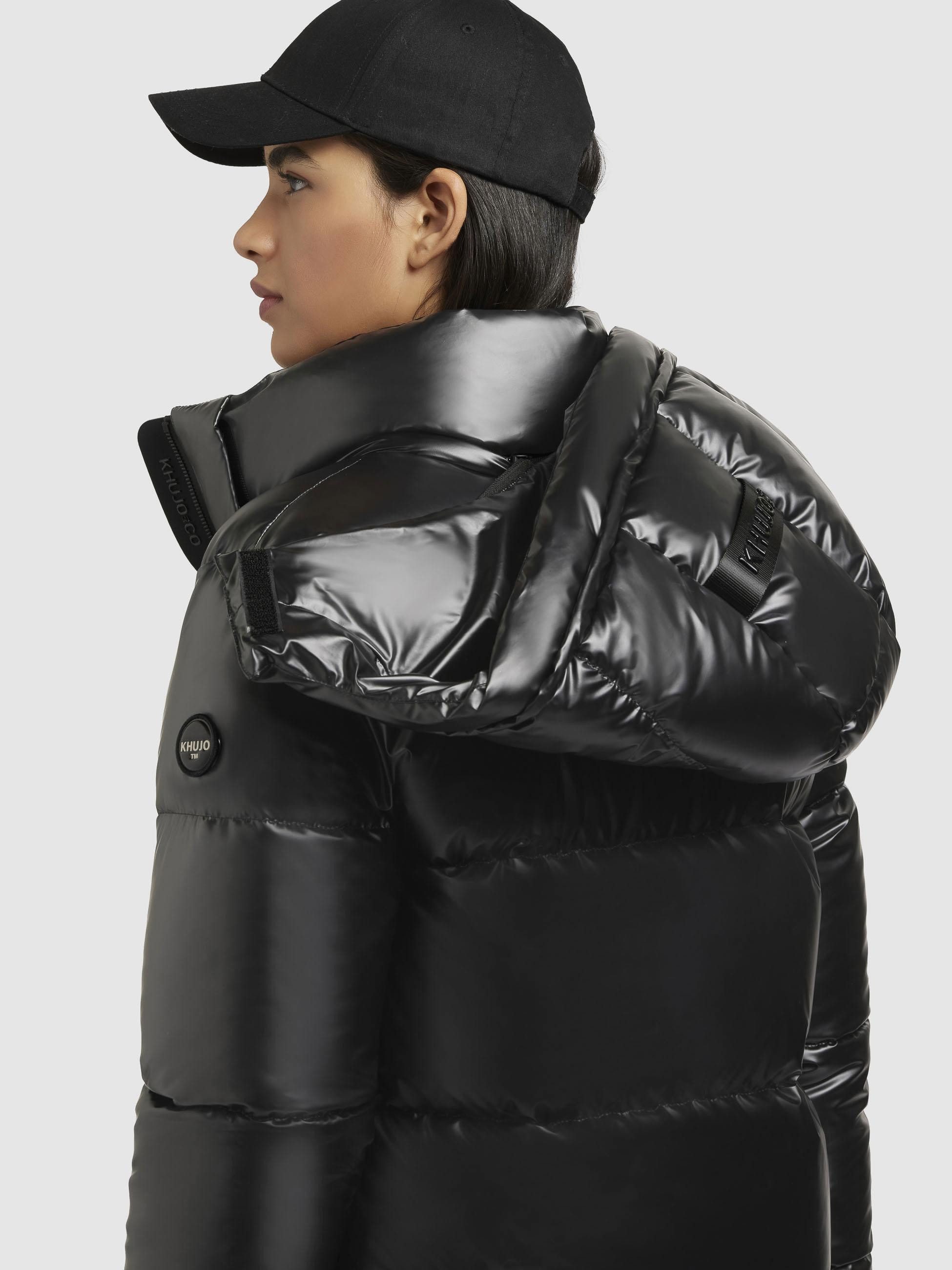 khujo Steppmantel Haya Shiny-YM Wasserdichter gesteppter Damen Winter Kurzmantel