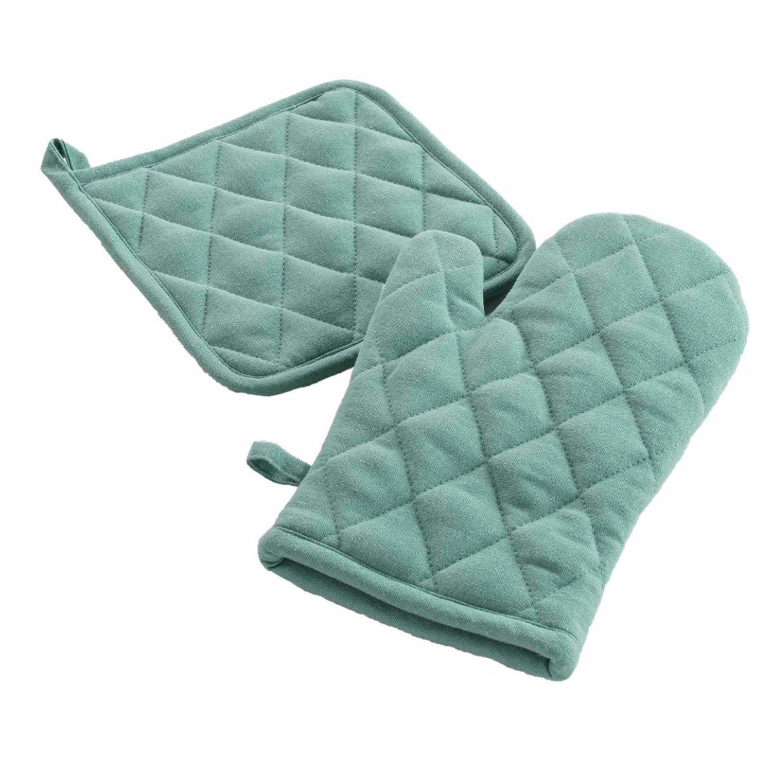 Topfhandschuhe Backhandschuh & Topflappen Uni Salbei oder Rubinrot rutschfest