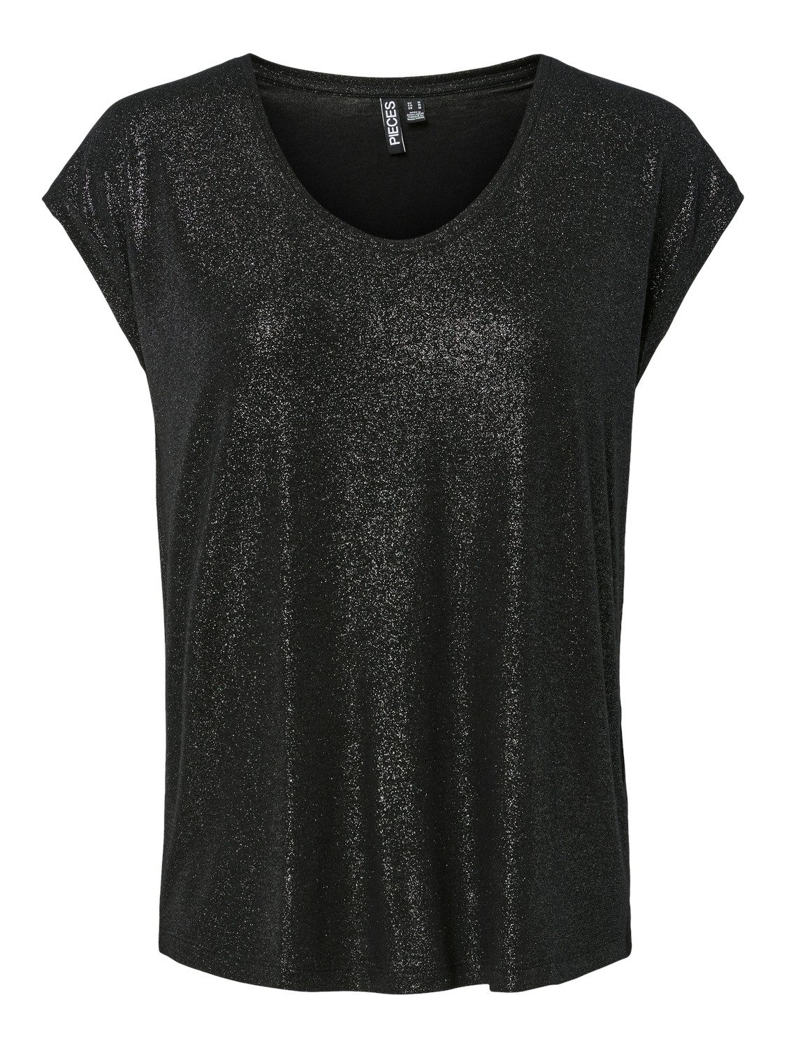 pieces Kurzarmshirt PCALICE SS GLITTER TEE JRS NOOS BC Viskosemischung, loose fit