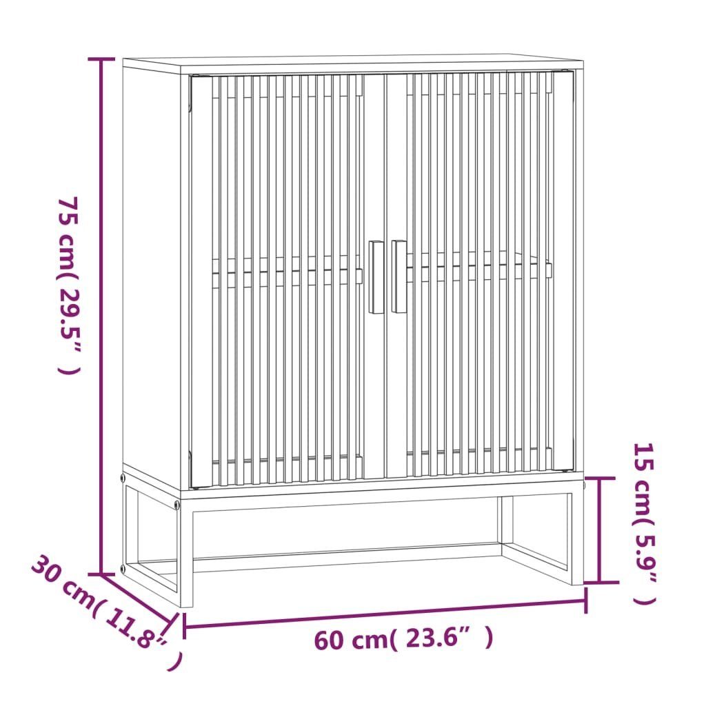 vidaXL (1-St) cm Fächerschrank Holzwerkstoff Schwarz 60x30x75 Sideboard