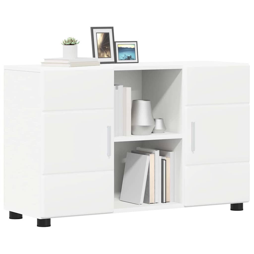 vidaXL Wohnzimmer-Set Sideboard FLORIN 88,5 x 30,5 x 55,5 cm Weiß Holzwerkstoff, (1-St)