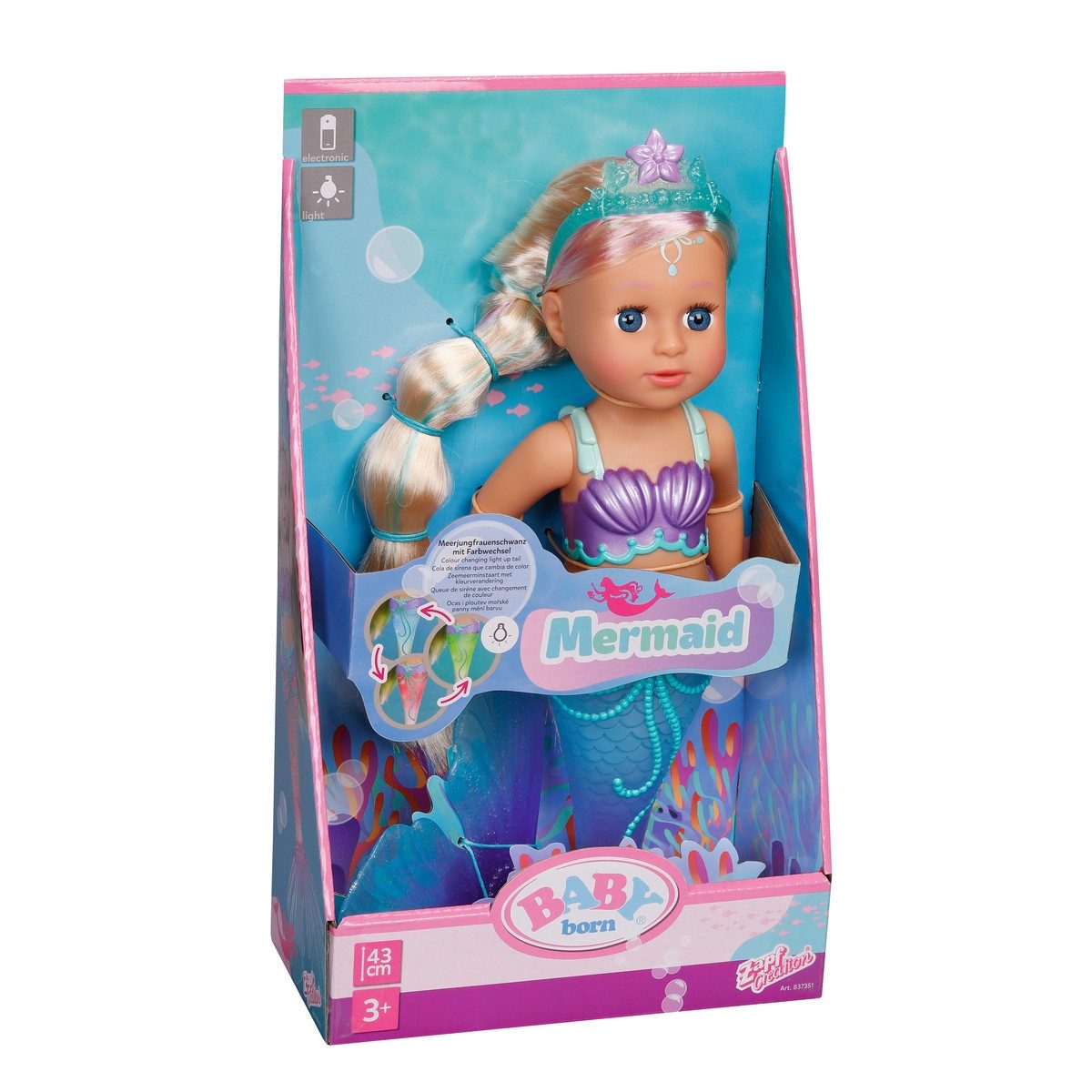 Baby Born Anziehpuppe Zapf Creation Puppe BABY born Meerjungfrau 43cm