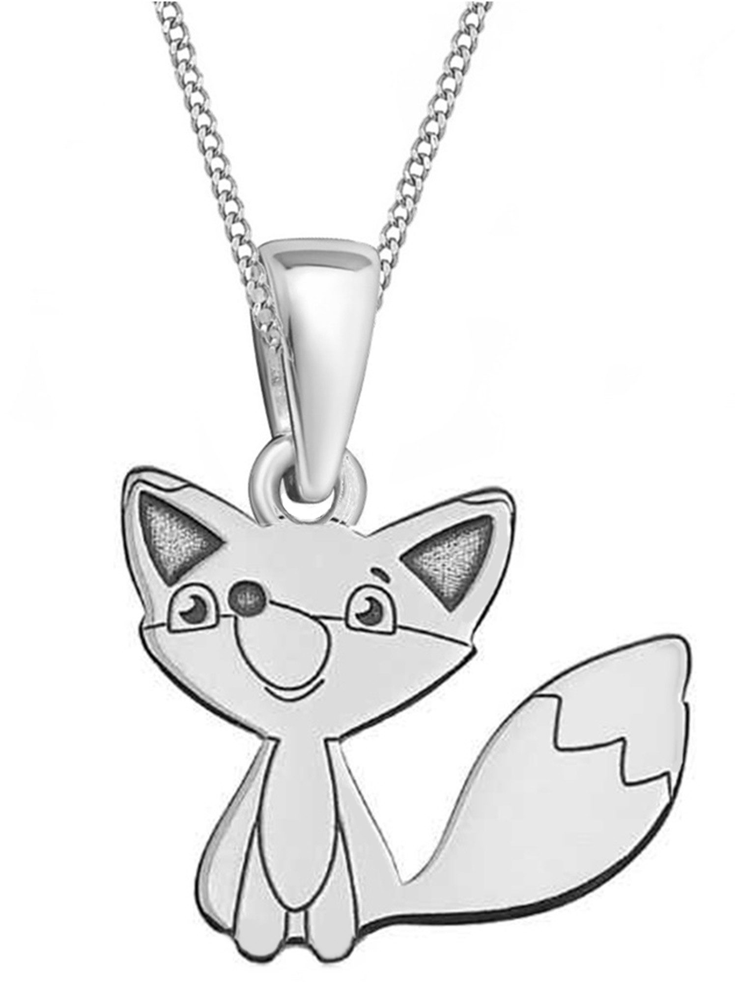 Kette mit Anhänger Mädchen Kinder Fuchs Anhänger mit Kette 925 Silber Halskette