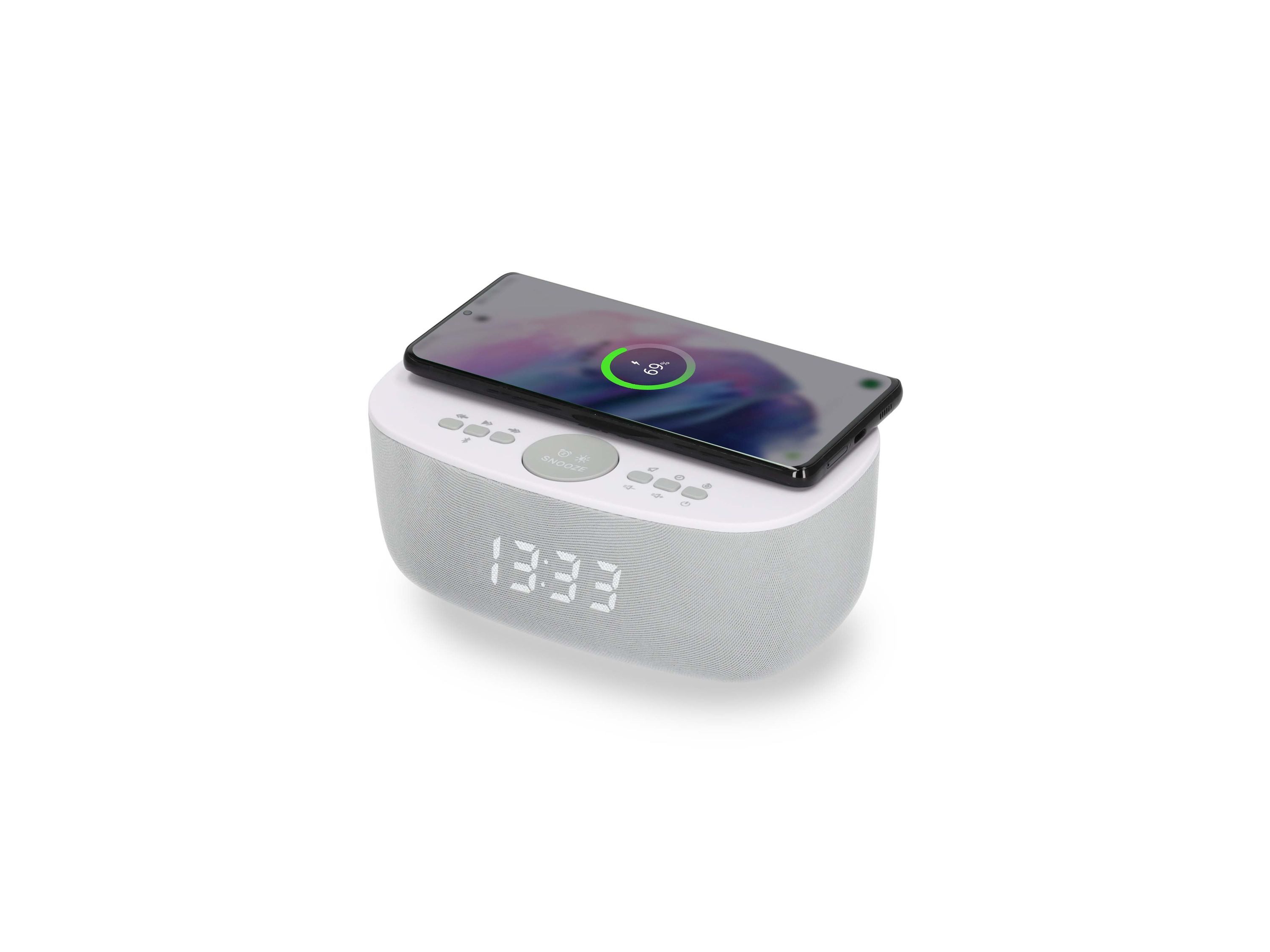 AIC AIC 28 BT weiß Radio (Radiowecker Designer Uhrenradio USB Bluetooth Induktives Laden) – Bild 5 von 5