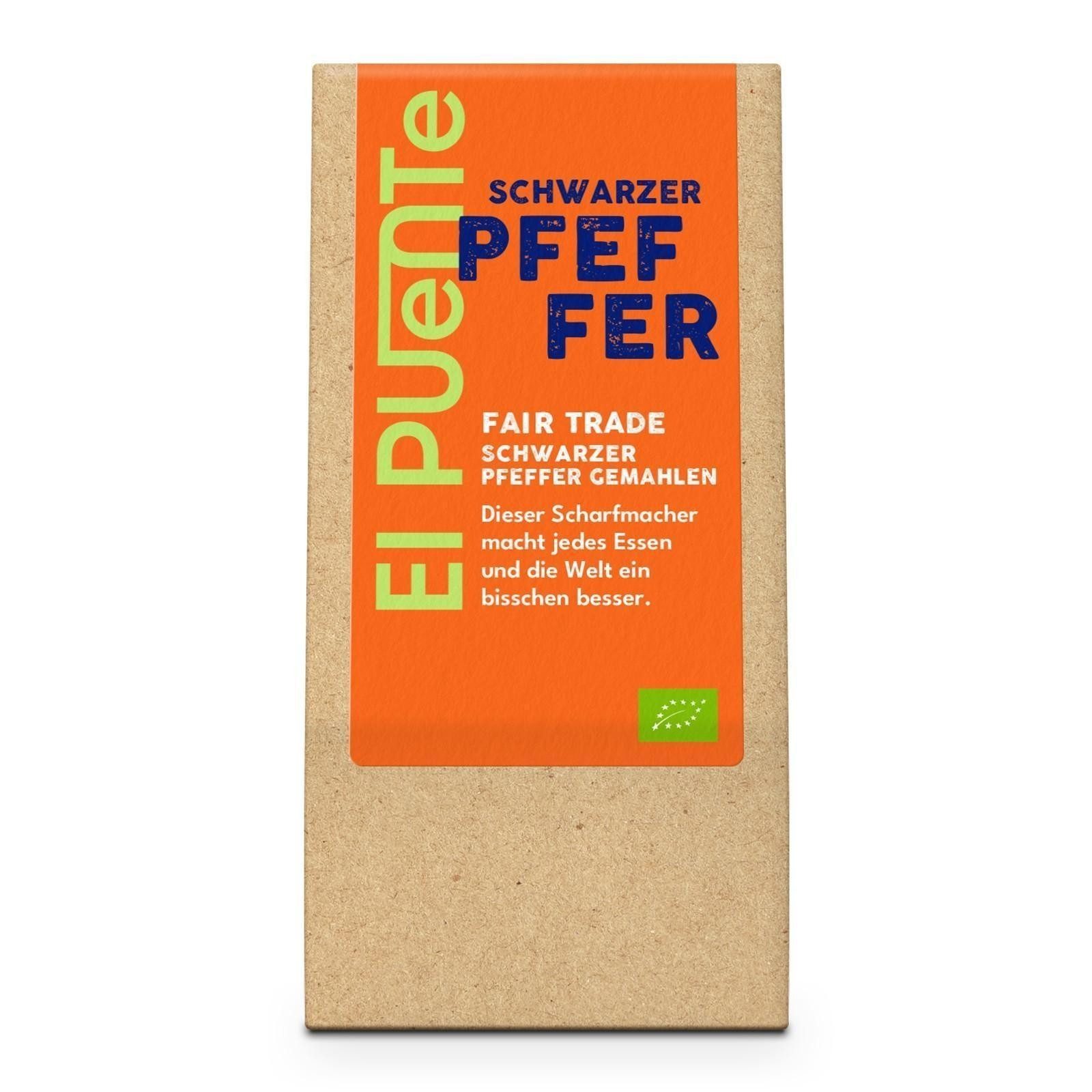 El Puente Gewürz Bio-Pfeffer schwarz gemahlen, Fair Trade, Vegan, Bio, Glutenfrei, Fair Trade