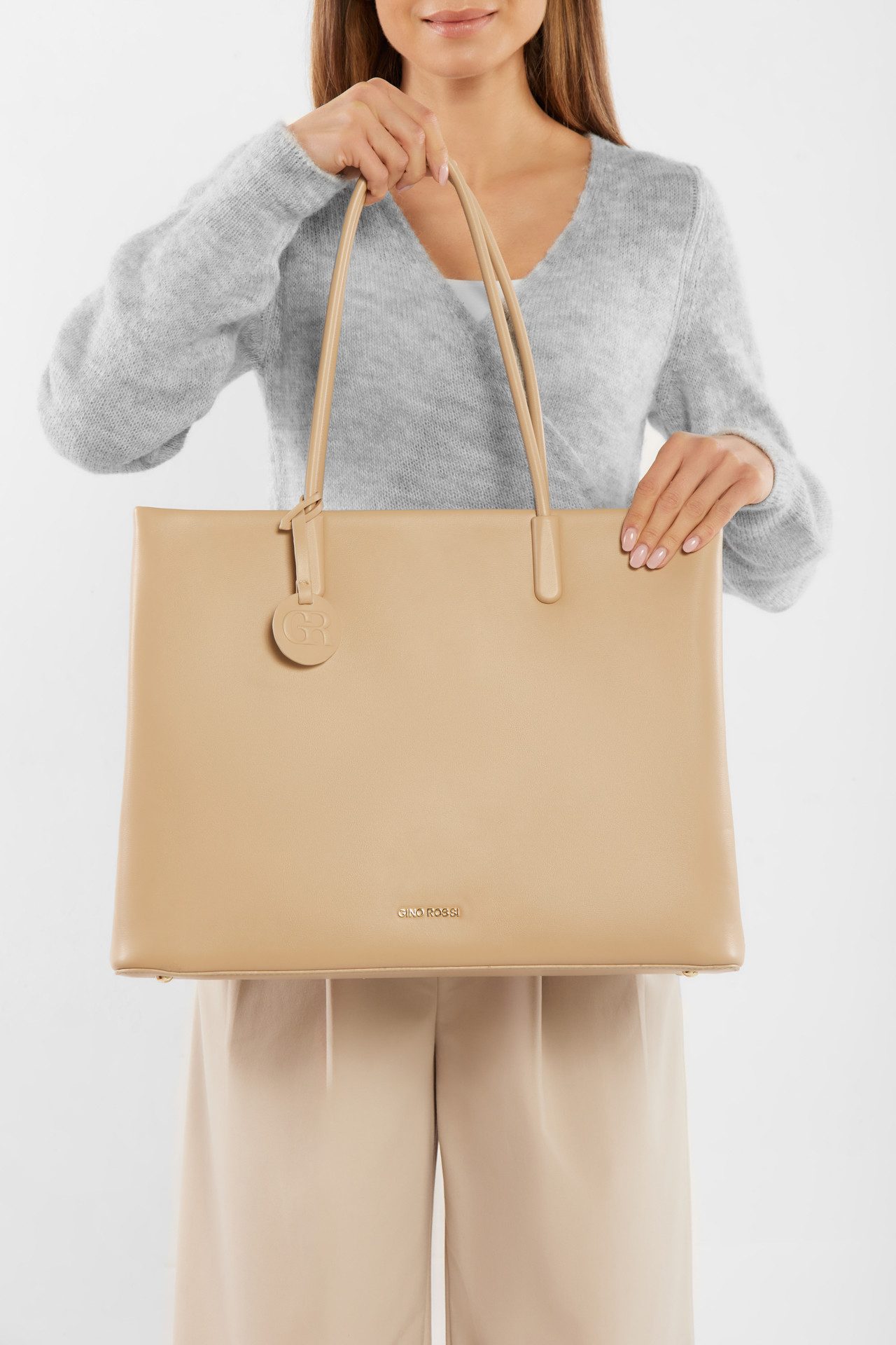 Handtasche Gino Rossi Große Shopper Tasche OJ-82712 beige