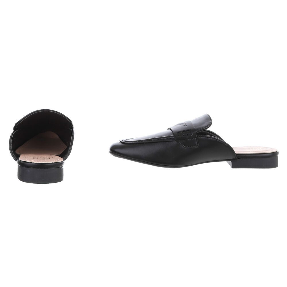 Ital-Design Damen Mules Freizeit Pantolette (88930378) Blockabsatz Pantoletten in Schwarz – Bild 5 von 5