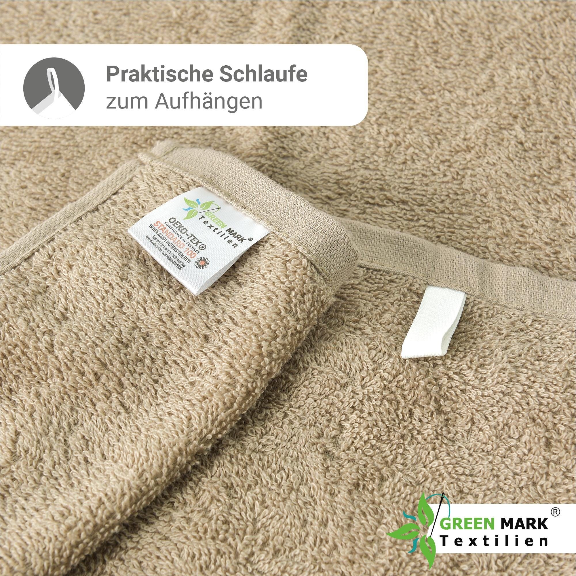 Duschtuch (4-St), Baumwolle Duschhandtuch Duschtuch Sand 100% 70x140cm 400gsm, NatureMark