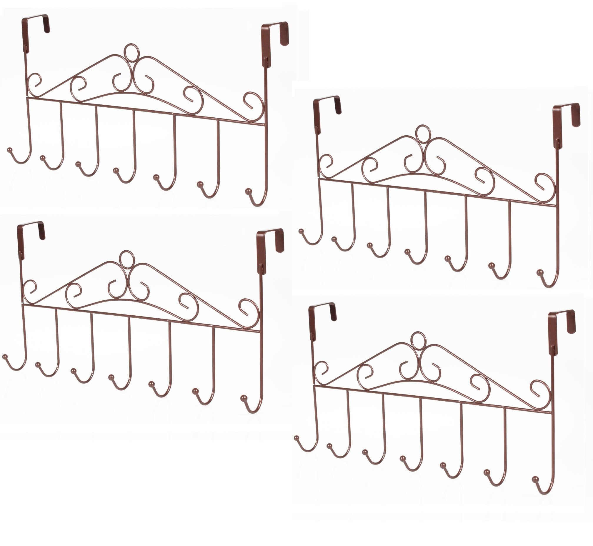 BAYLI Türgarderobe 4er Pack Türgarderobe zum Einhängen - 42,5 cm - Handtuchhalter - Bad