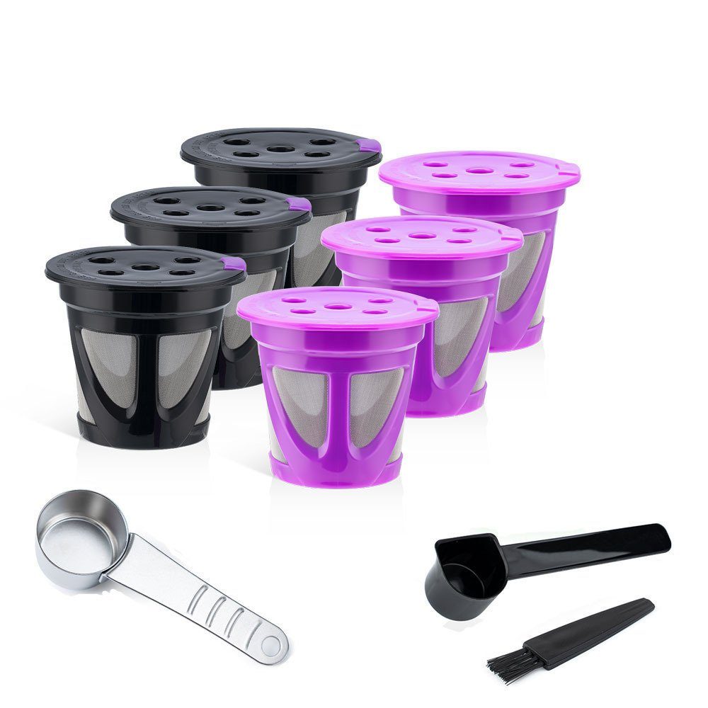 Blusmart Handfilter Praktischer Kaffeekapsel-Filterbecher Langlebigem Rostfreiem, purple Aus