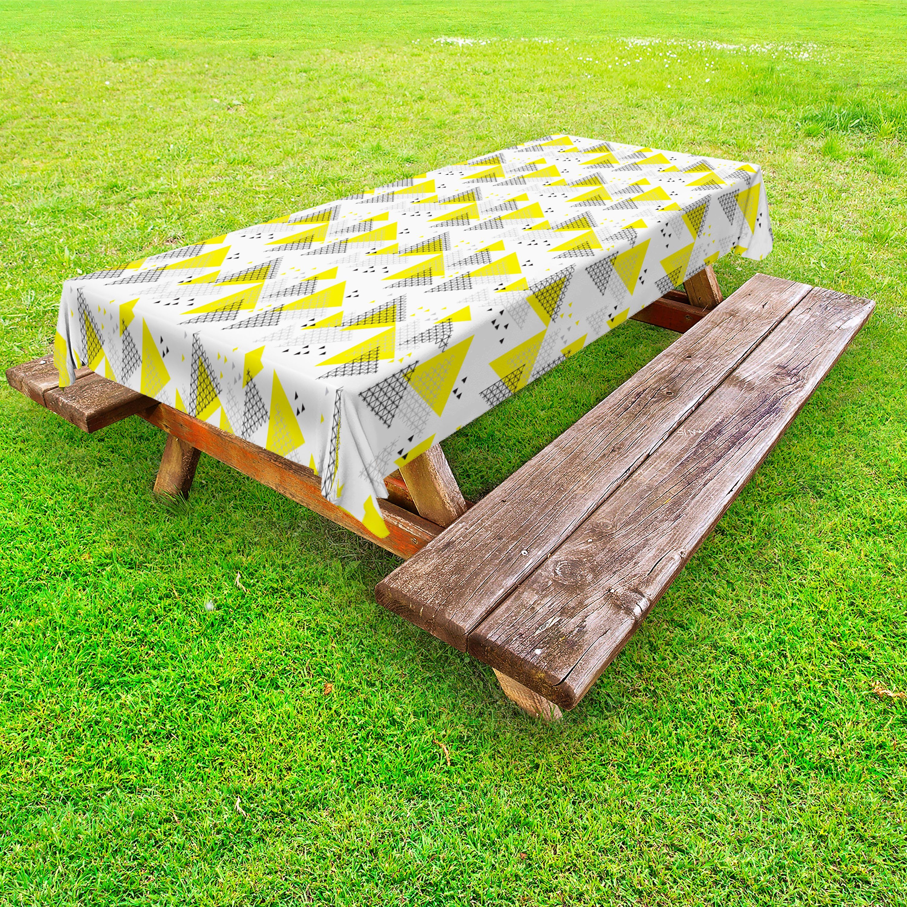 Abakuhaus Moderne waschbare Picknick-Tischdecke, grau dekorative Dreiecksform Tischdecke Pfeil