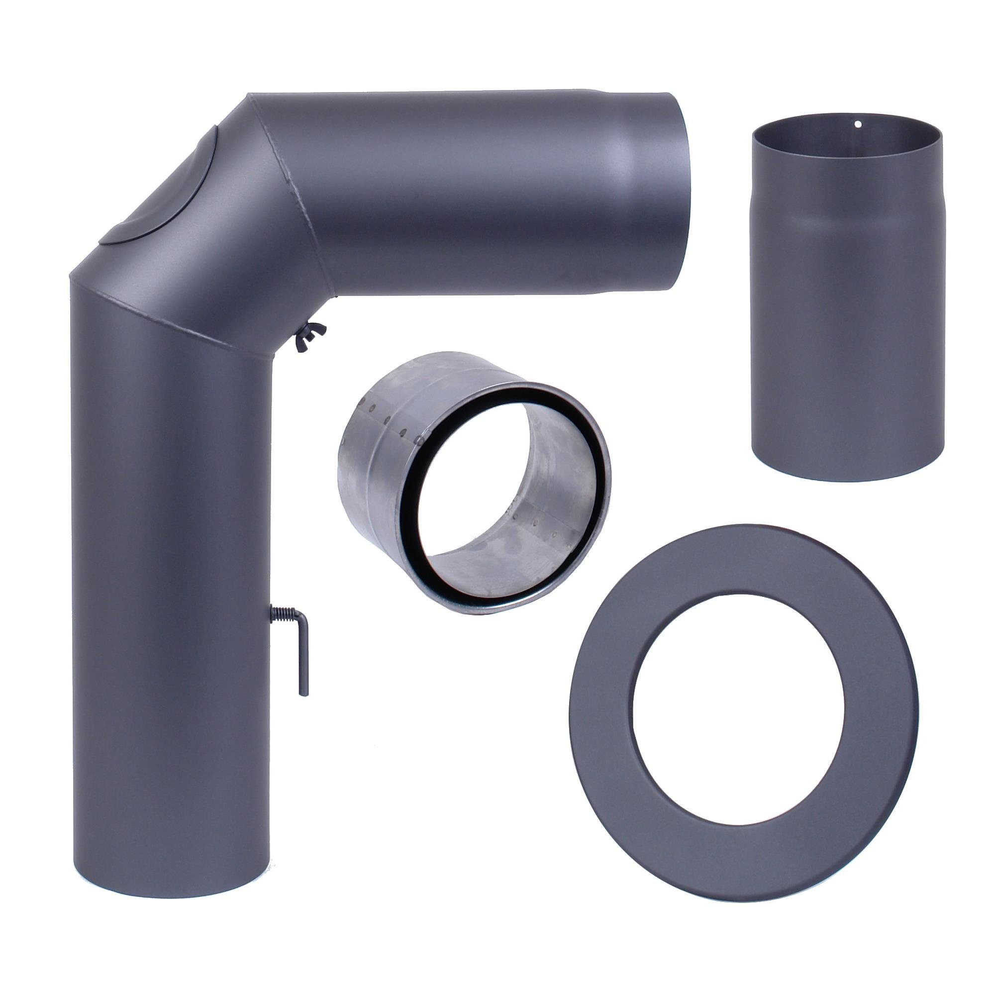 H&M Germany Ofenrohr Rohrset standard gussgrau Ø150+Rohr 250mm (750x450mm), (1-tlg)