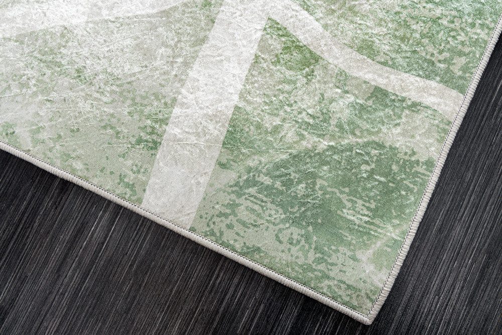 riess-ambiente Designteppich JUNGLE 230x160cm grün beige · Kurzflor-Teppich im Urban-Jungle Design, rechteckig, Höhe: 8 mm, Wohnzimmer · Indoor · pflegeleicht · Grafikmuster · Schlafzimmer