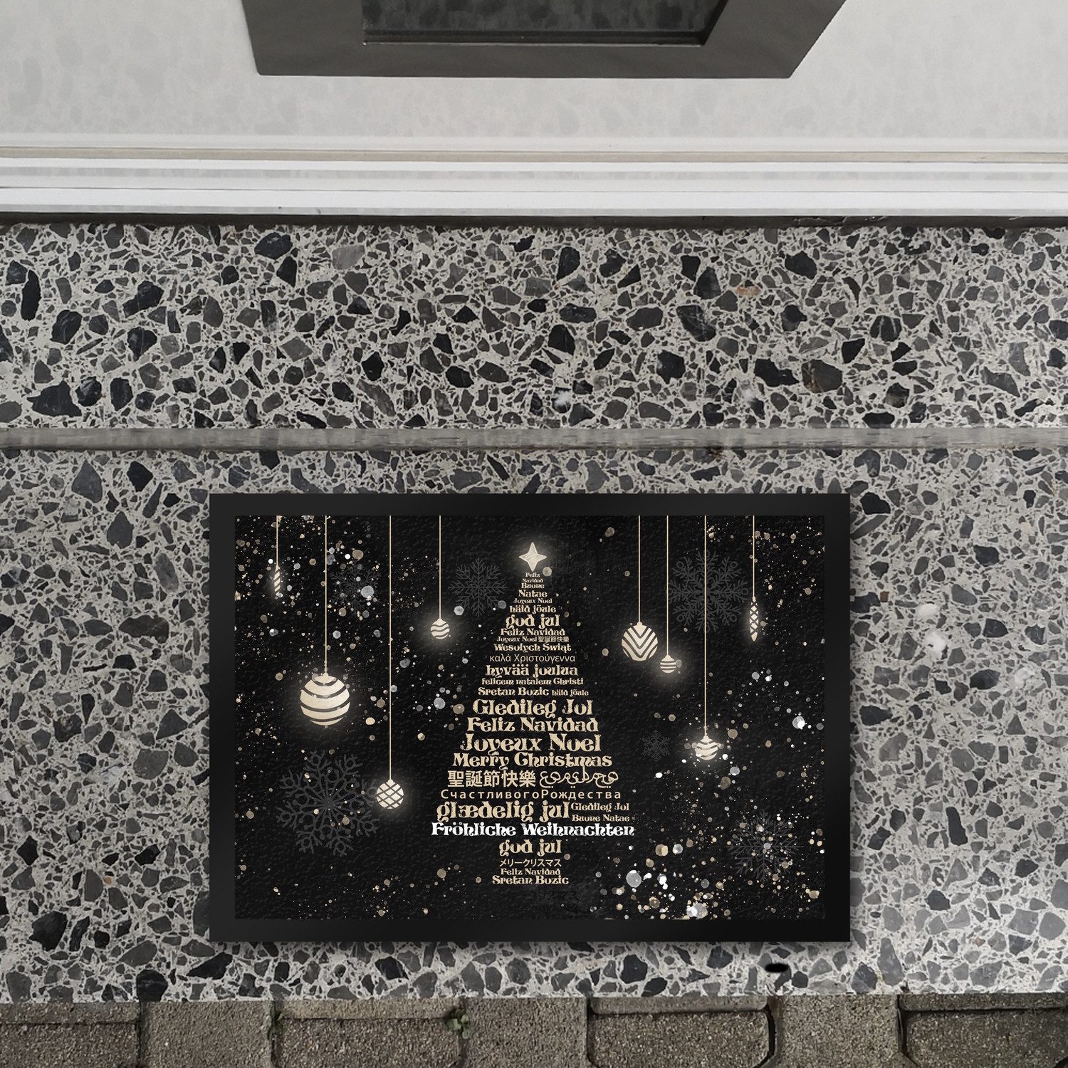 speecheese Fußmatte Fröhliche Weihnachten in verschiedenen Sprachen Fußmatt günstig online kaufen