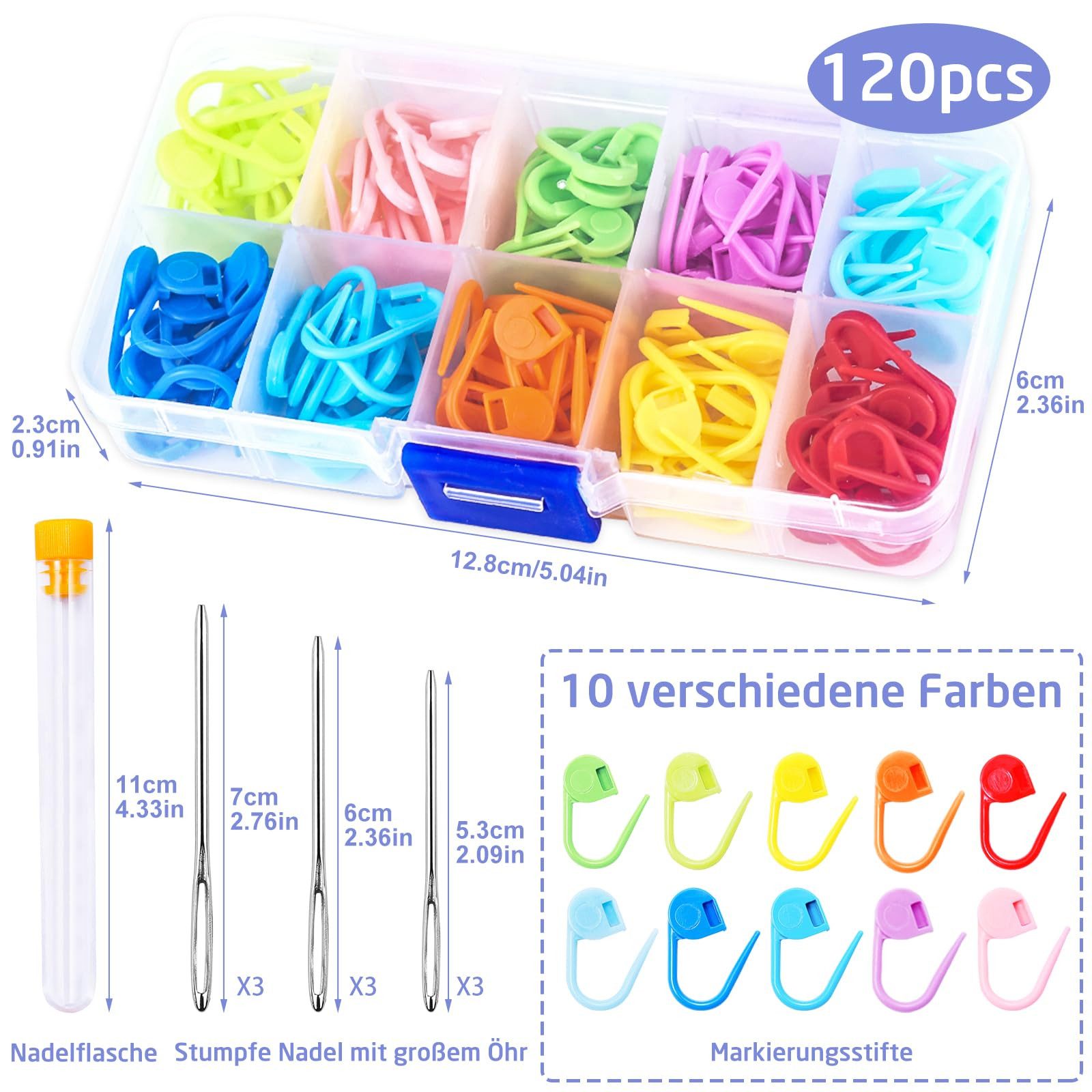 FOUORTUNATE-BEE Stecknadeln 130 Stück Häkel-Maschenmarkierer, 10 Farben, St günstig online kaufen